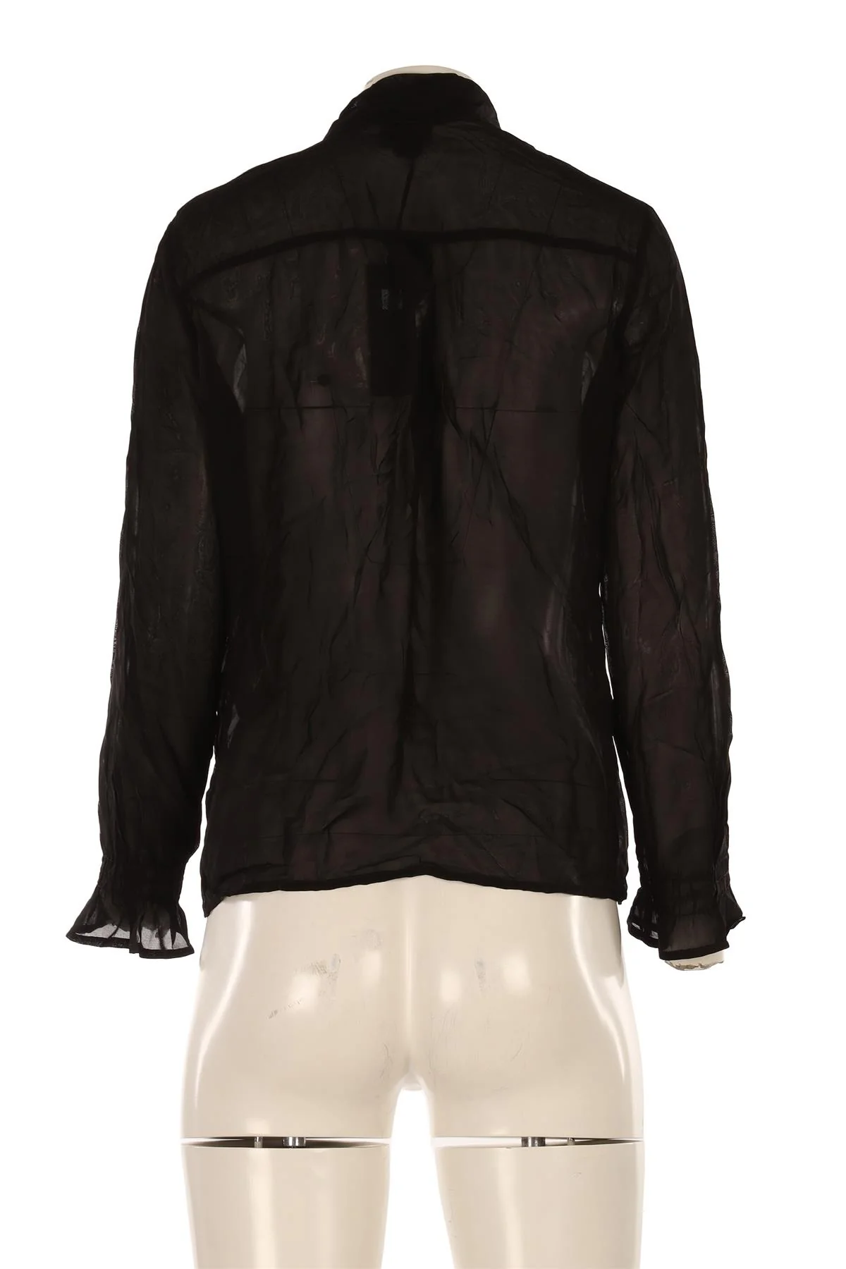 JUST CAVALLI BLACK CREPE SHIRT IT 42 UK 10 - Image 4