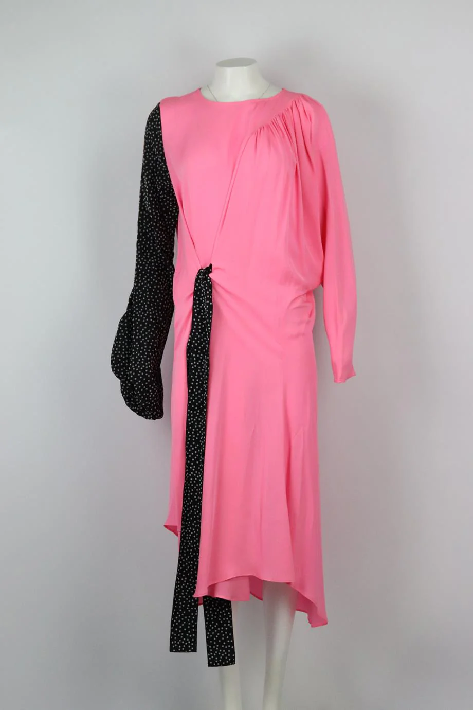 JW ANDERSON ASYMMETRIC TIE DETAILED SILK MIDI DRESS UK 8 - Image 2