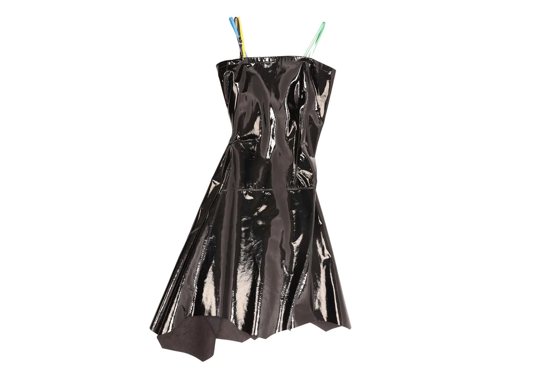 JW ANDERSON BLACK PATENT LEATHER MIDI DRESS UK 8 - Image 2