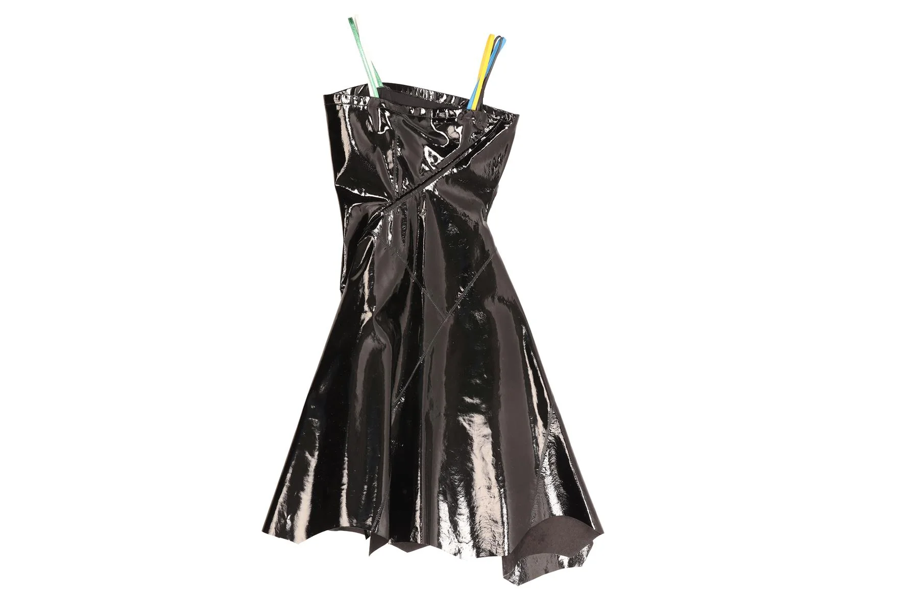 JW ANDERSON BLACK PATENT LEATHER MIDI DRESS UK 8 - Image 4