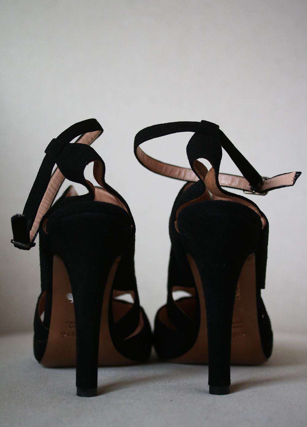 KALLISTE SUEDE ANKLE STRAP CUTOUT HEELS EU 40 UK 7 US 10 - Image 3