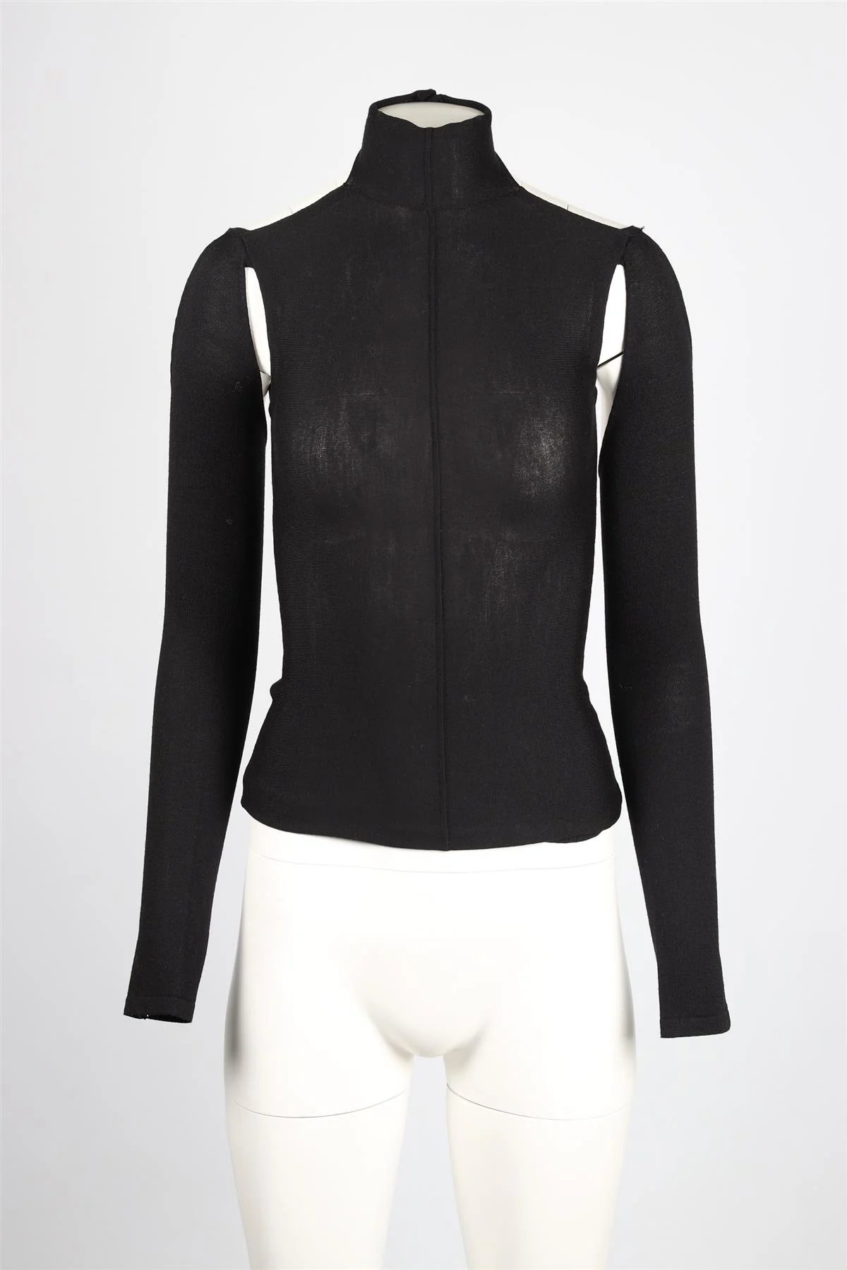 KHAITE BLACK CUTOUT WOOL TOP XSMALL - Image 2