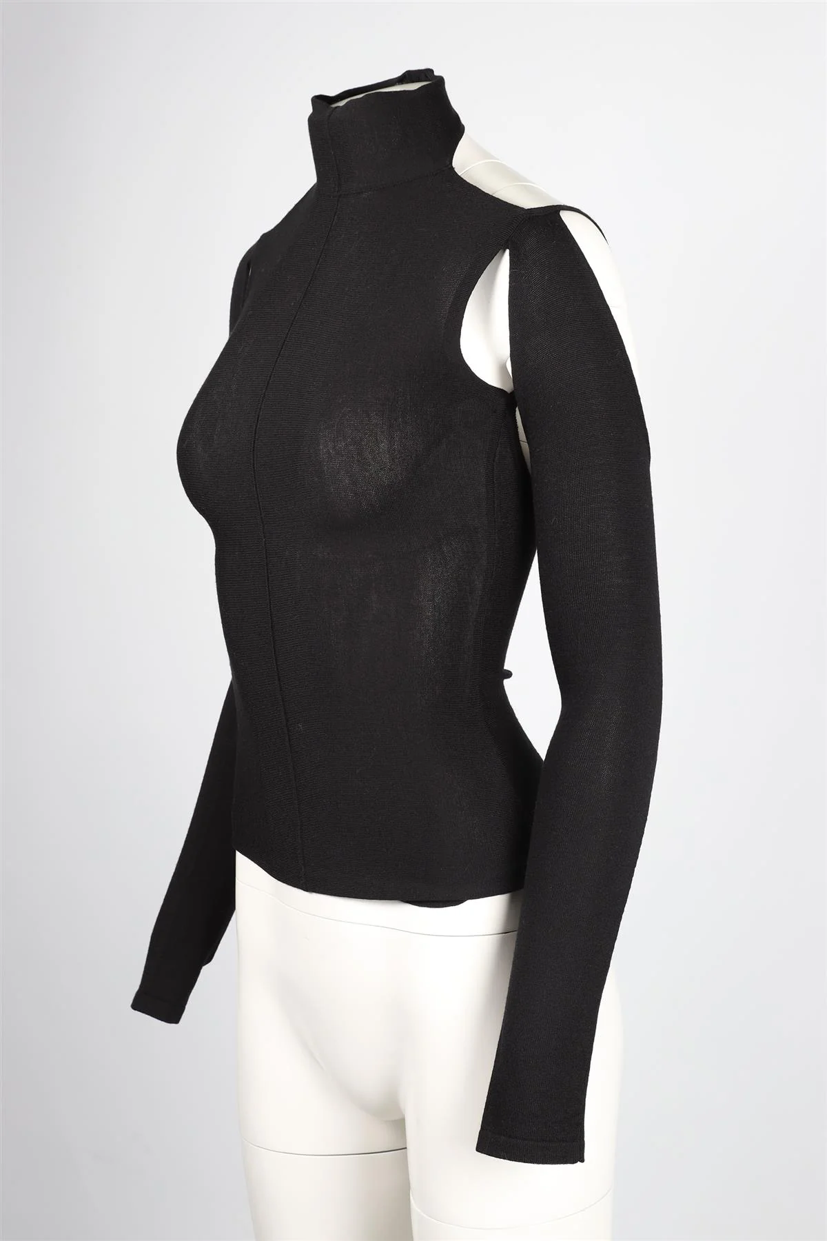 KHAITE BLACK CUTOUT WOOL TOP XSMALL - Image 3