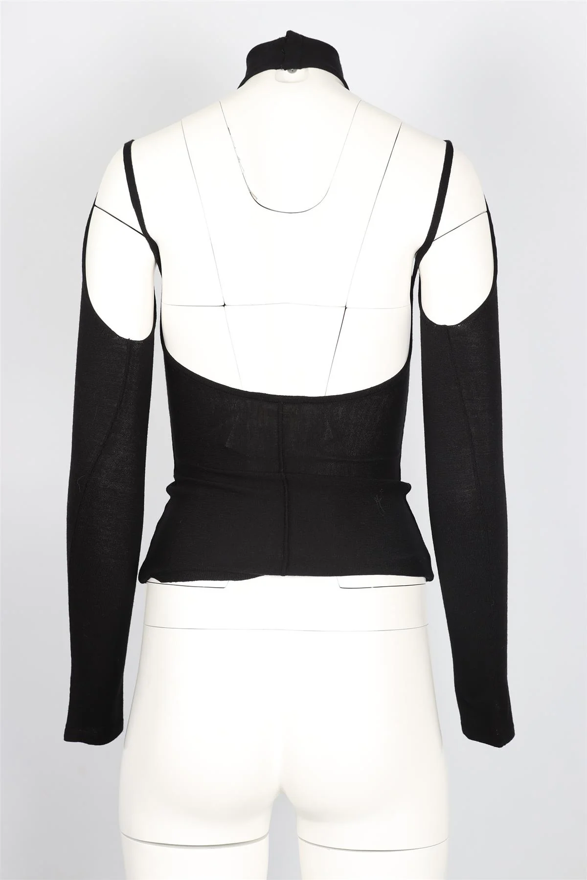 KHAITE BLACK CUTOUT WOOL TOP XSMALL - Image 4