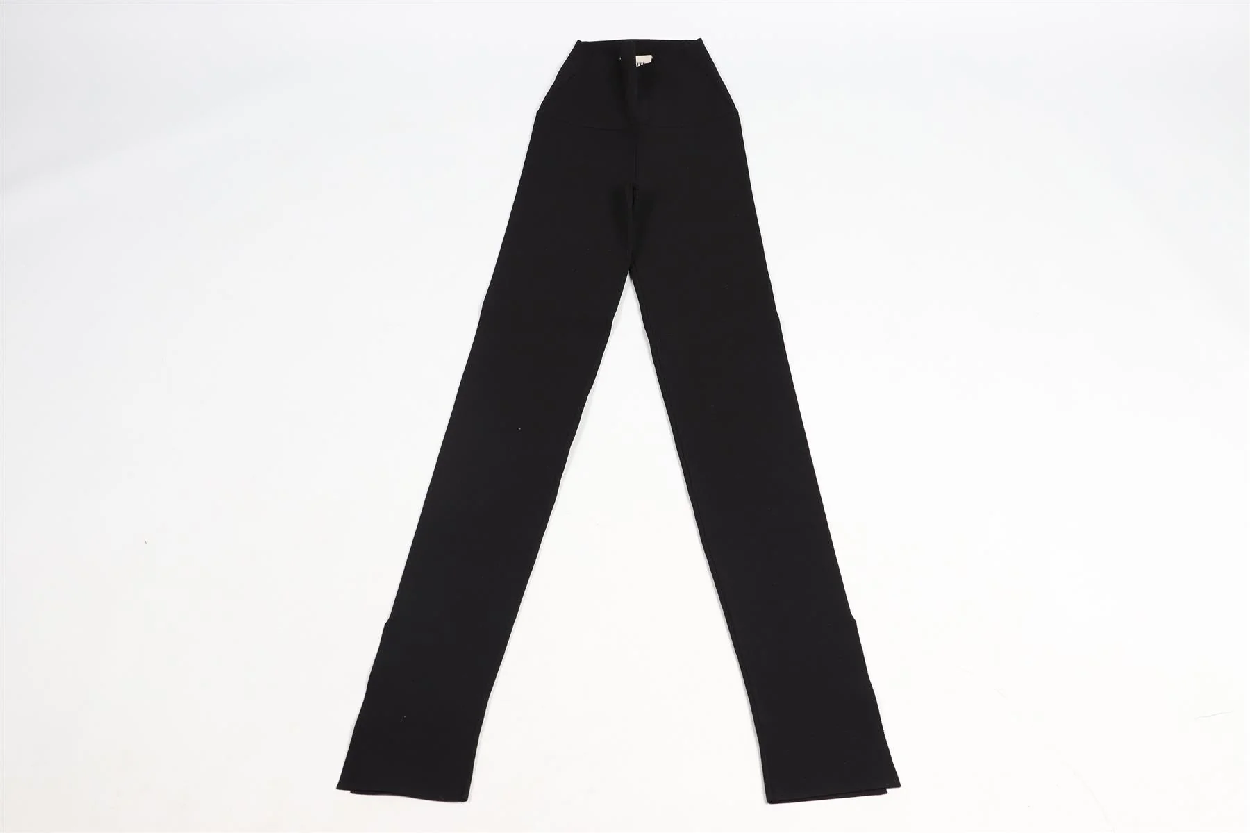 KHAITE BLACK HIGH RISE KNIT LEGGINGS SMALL - Image 3