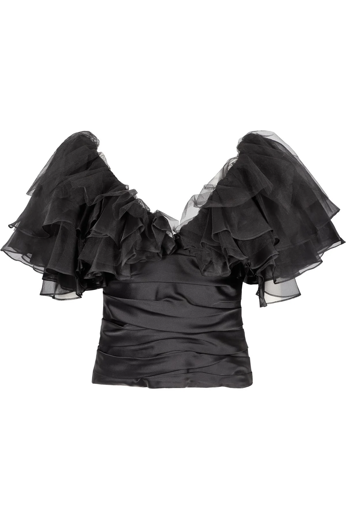 KHAITE BLACK SILK TOP US 4 UK 8