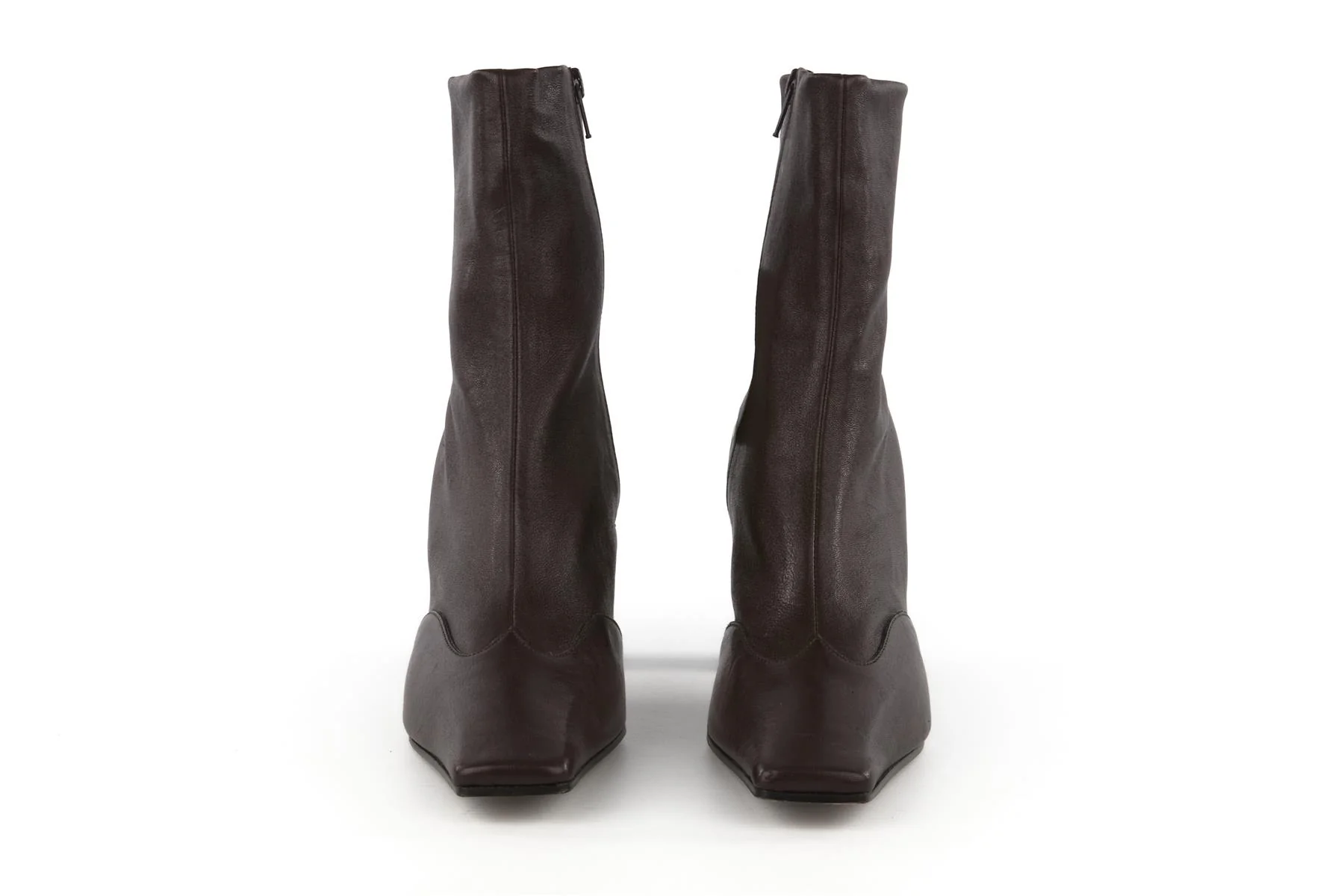 KHAITE BROWN NEVADA LEATHER ANKLE BOOTS EU 38 UK 5 US 8 - Image 3