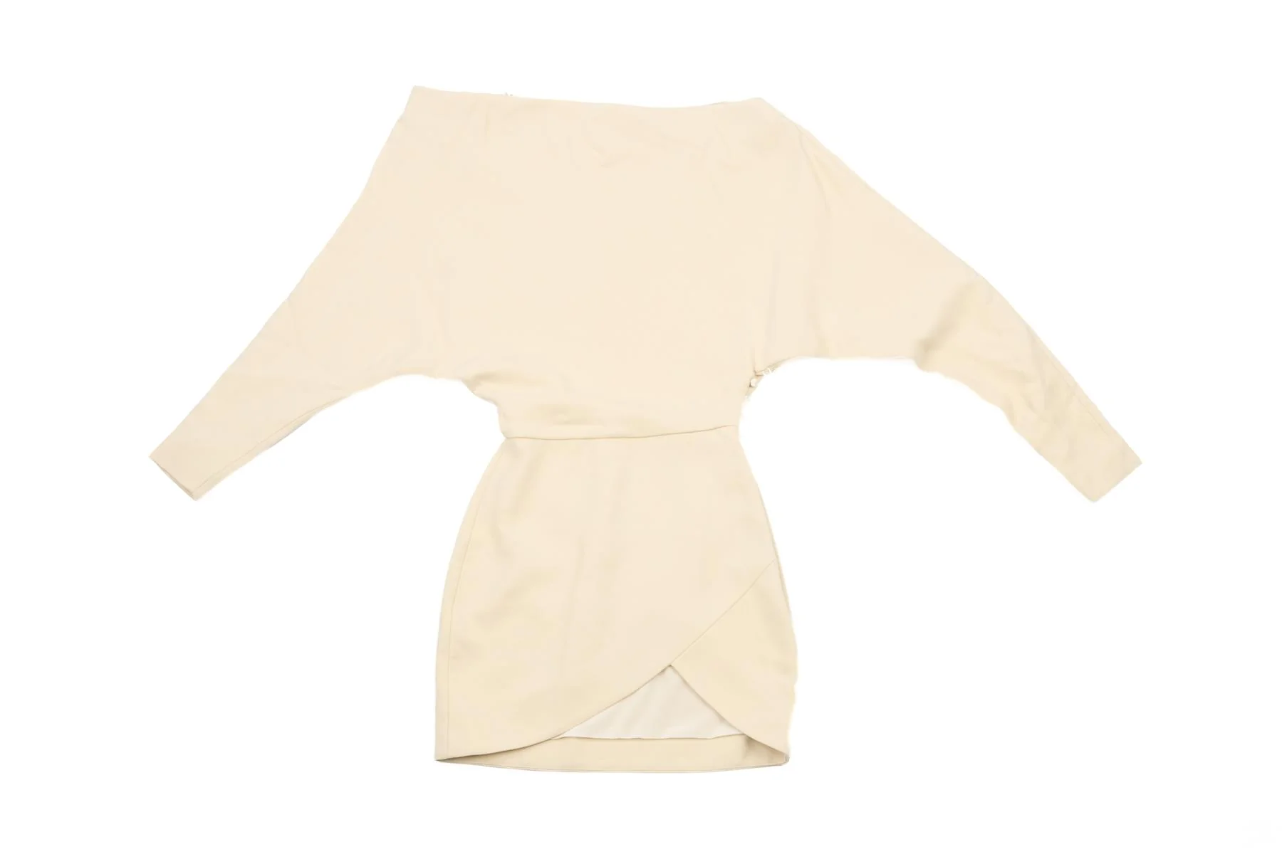 KHAITE CREAM CREPE MINI DRESS US 0 UK 4 - Image 2