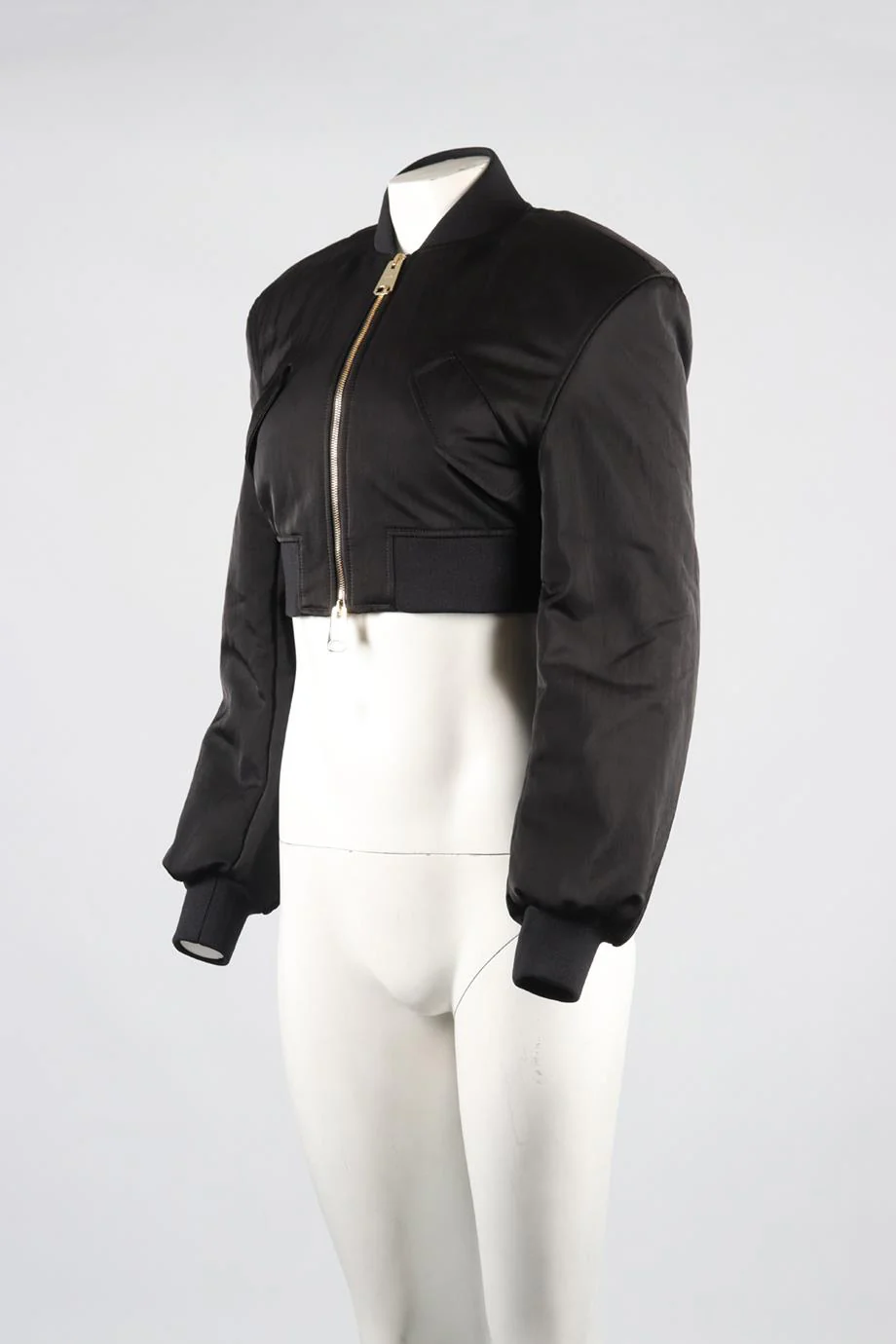 KHAITE CROPPED SATIN BOMBER JACKET XSMALL - Image 3