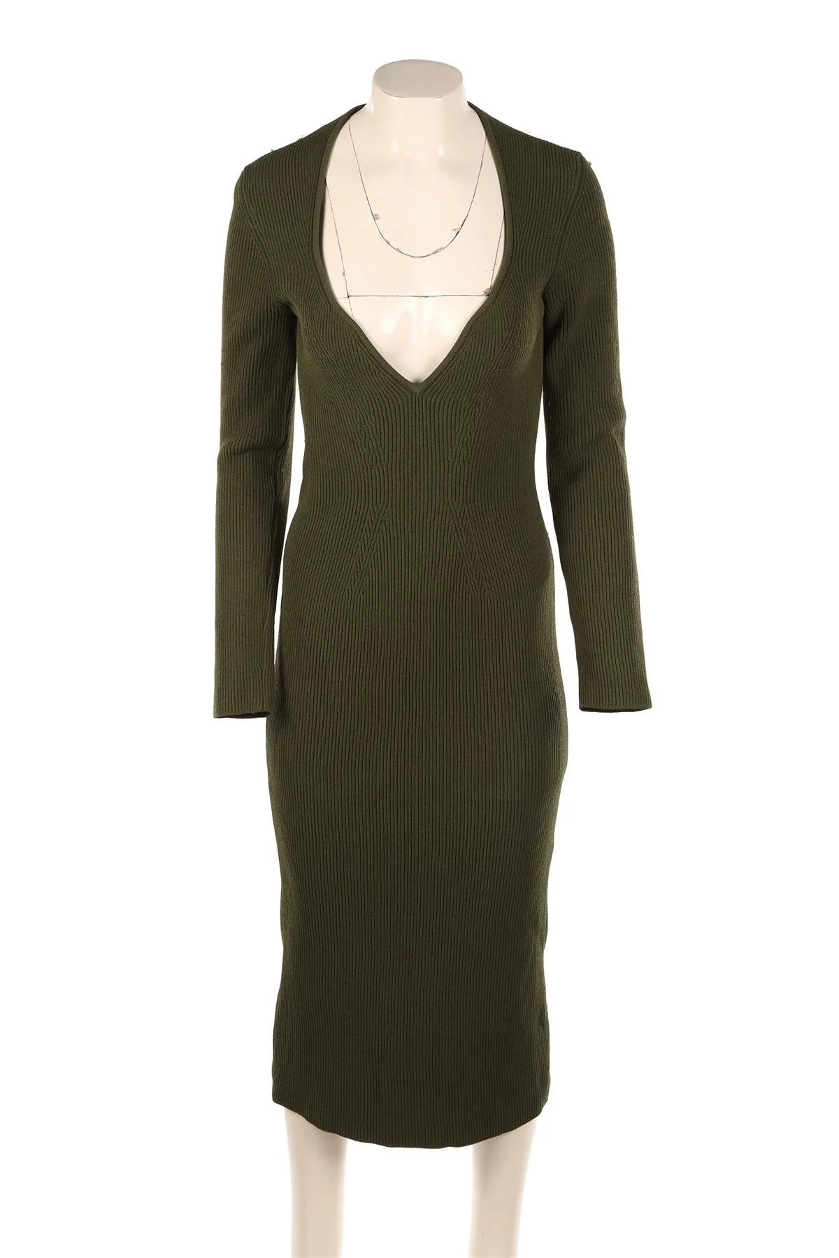 KHAITE GREEN KNIT MAXI DRESS LARGE - Image 2