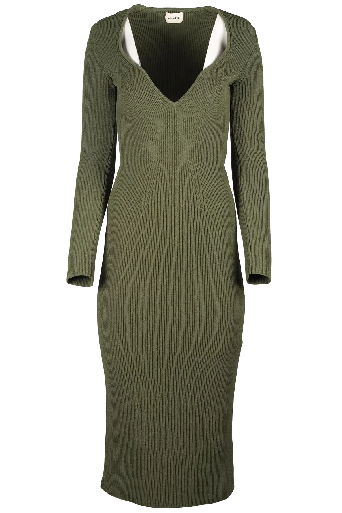 KHAITE GREEN KNIT MAXI DRESS LARGE