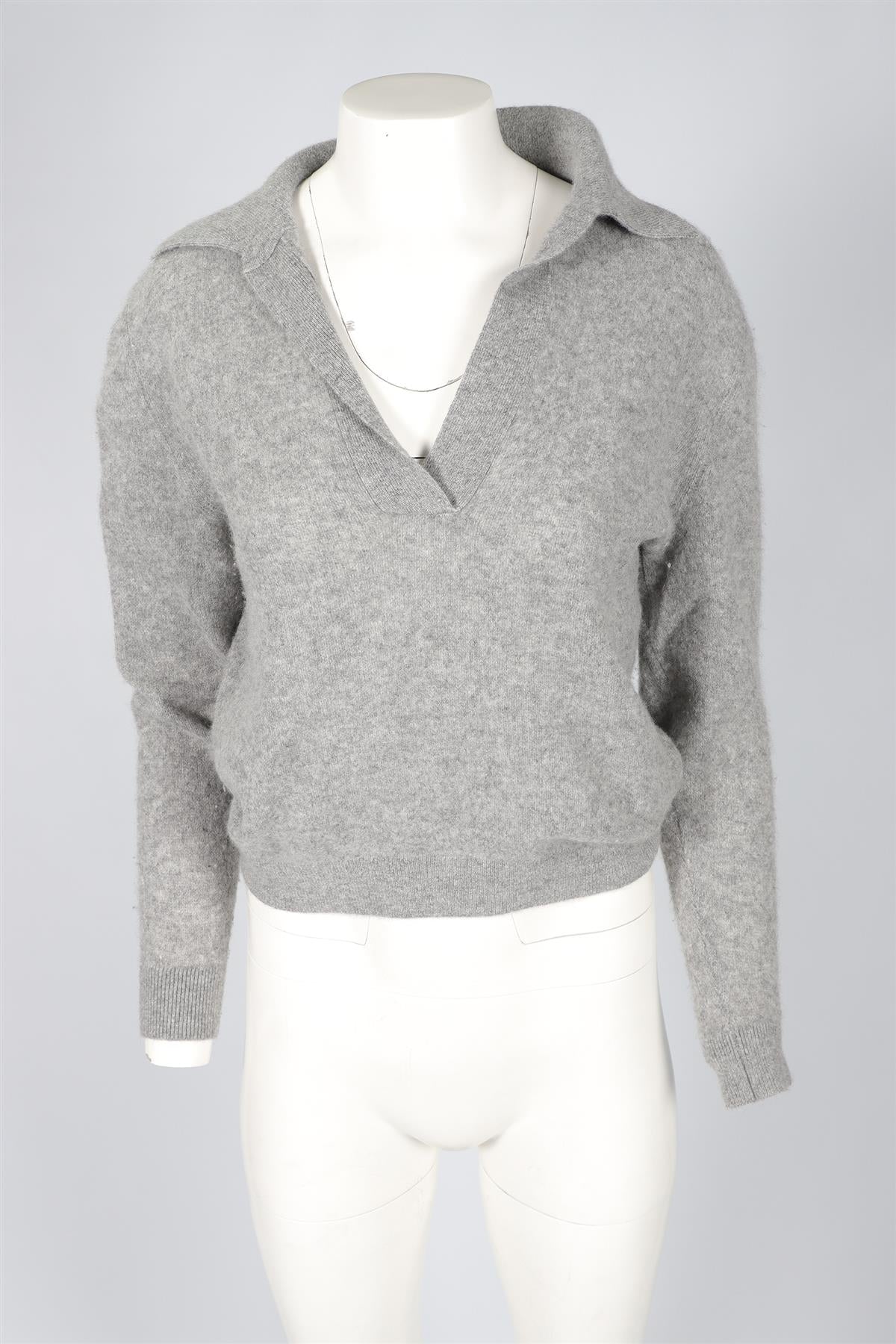 KHAITE GREY CASHMERE SWEATER SMALL - Image 2