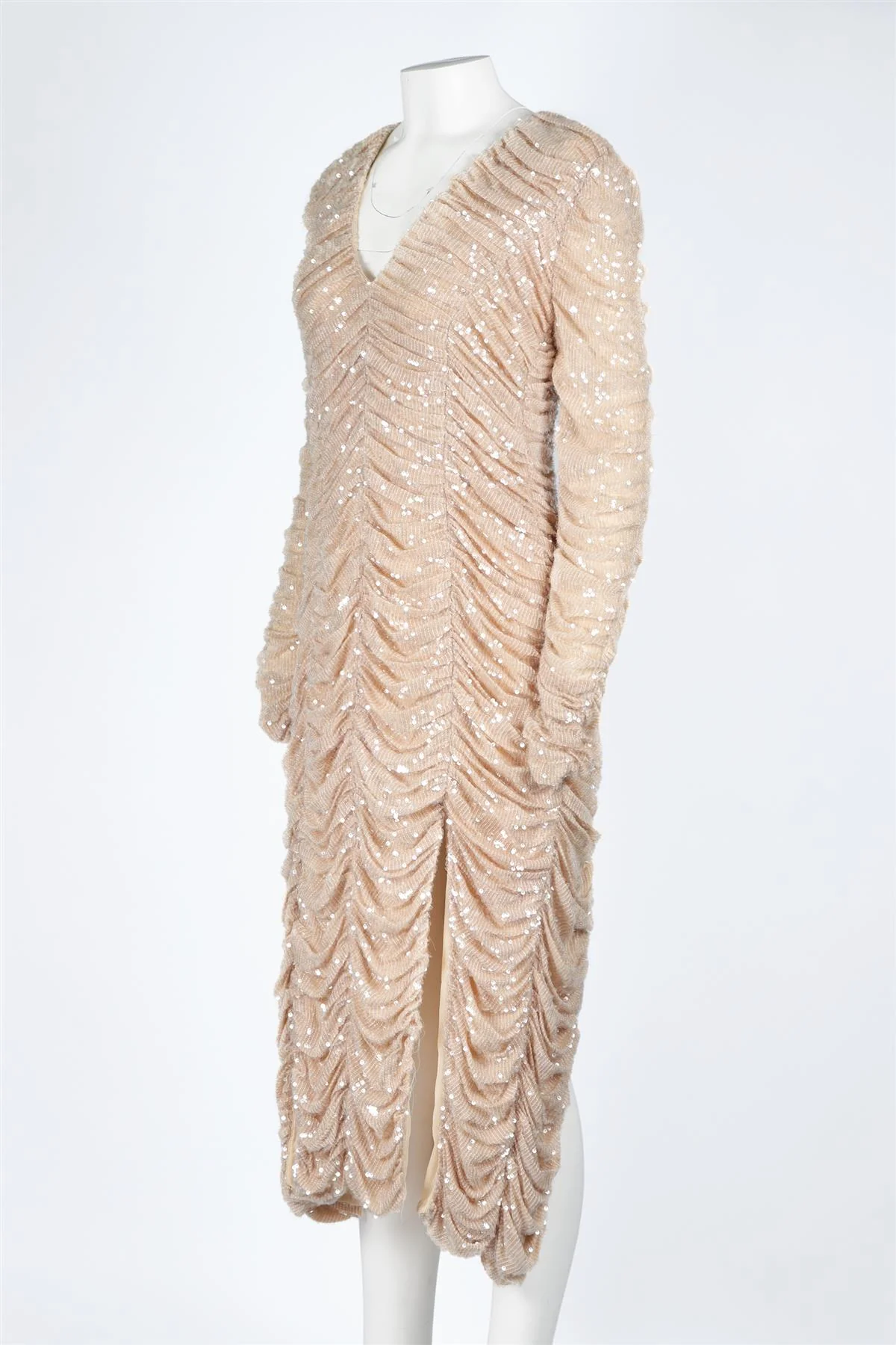 KHAITE NUDE SEQUIN MAXI DRESS US 2 UK 6 - Image 4