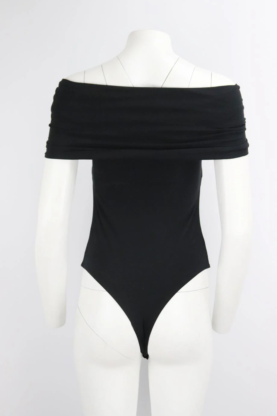 KHAITE OFF THE SHOULDER KNOTTED STRETCH COTTON JERSEY BODYSUIT MEDIUM - Image 4