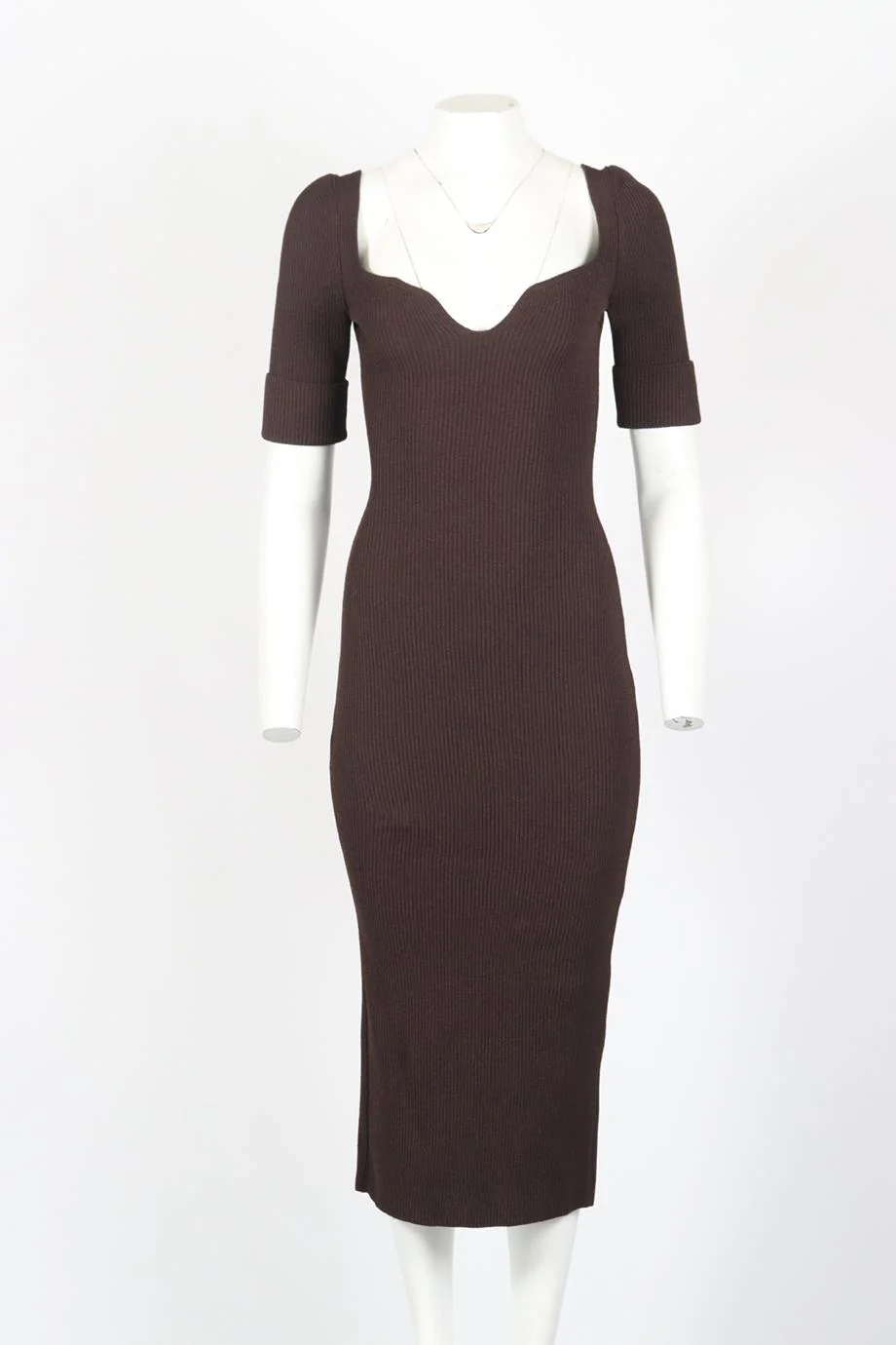 KHAITE RIBBED KNIT MIDI DRESS MEDIUM - Image 2