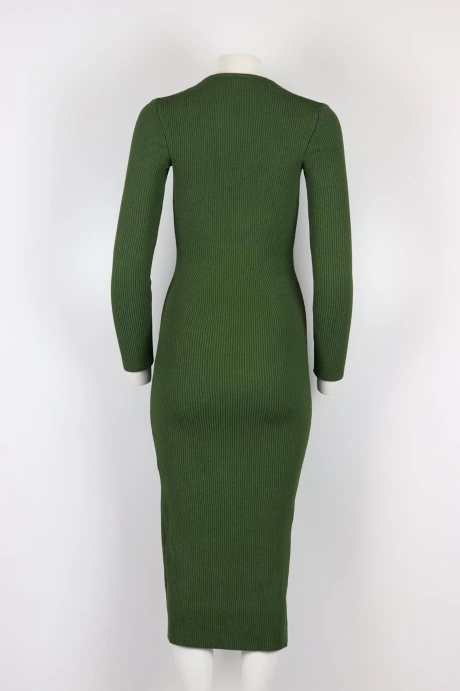 KHAITE RIBBED KNIT MIDI DRESS SMALL - Image 4