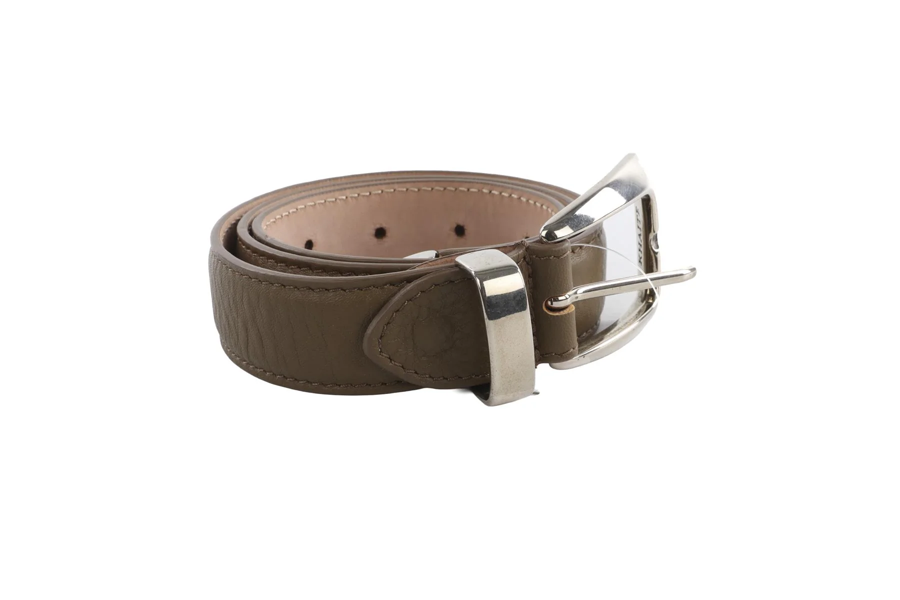 KHAITE TAUPE LEATHER WAIST BELT 75CM - Image 3