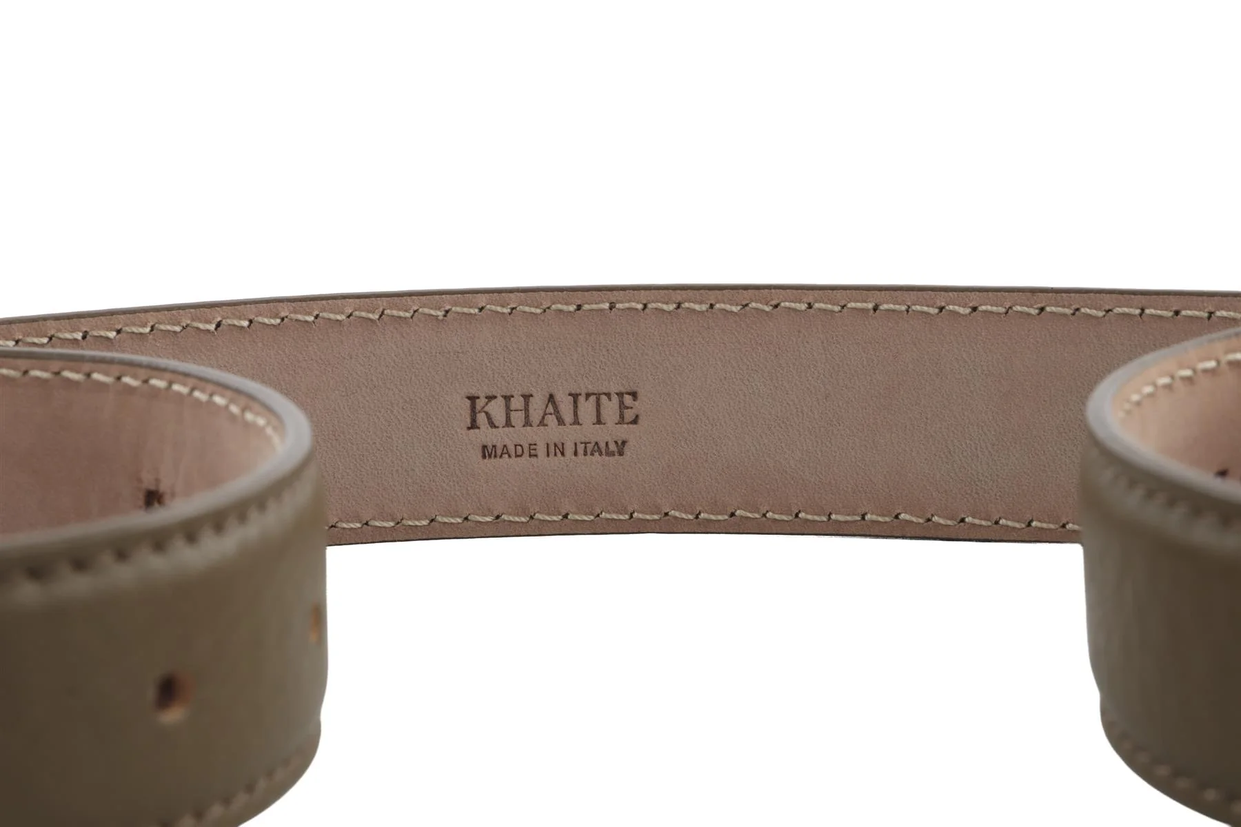 KHAITE TAUPE LEATHER WAIST BELT 75CM - Image 7
