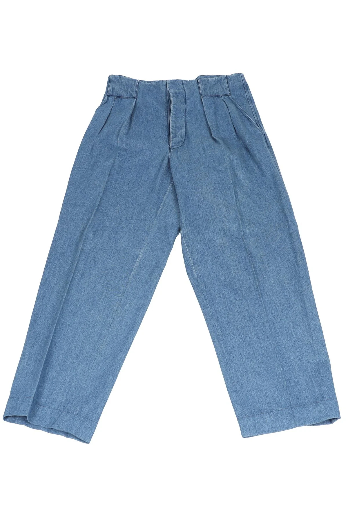 KING & TUCKFIELD BLUE MEN'S COTTON STRAIGHT LEG PANTS MEDIUM
