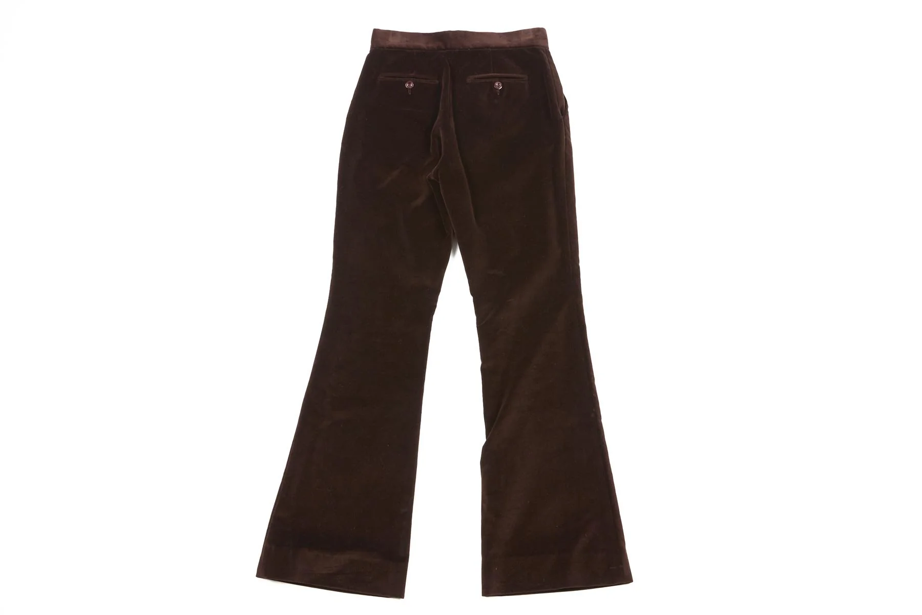 KIPPER BROWN VELVET FLARED PANTS UK 8 - Image 4