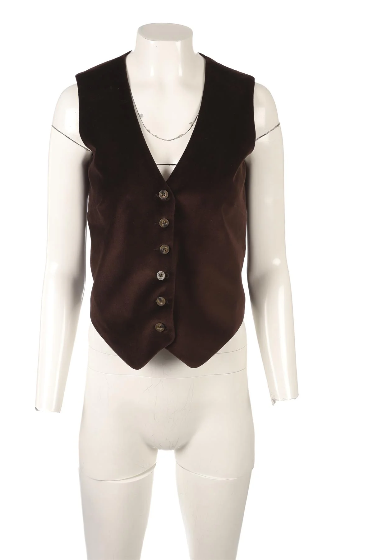 KIPPER BROWN VELVET WAISTCOAT UK 8 - Image 2