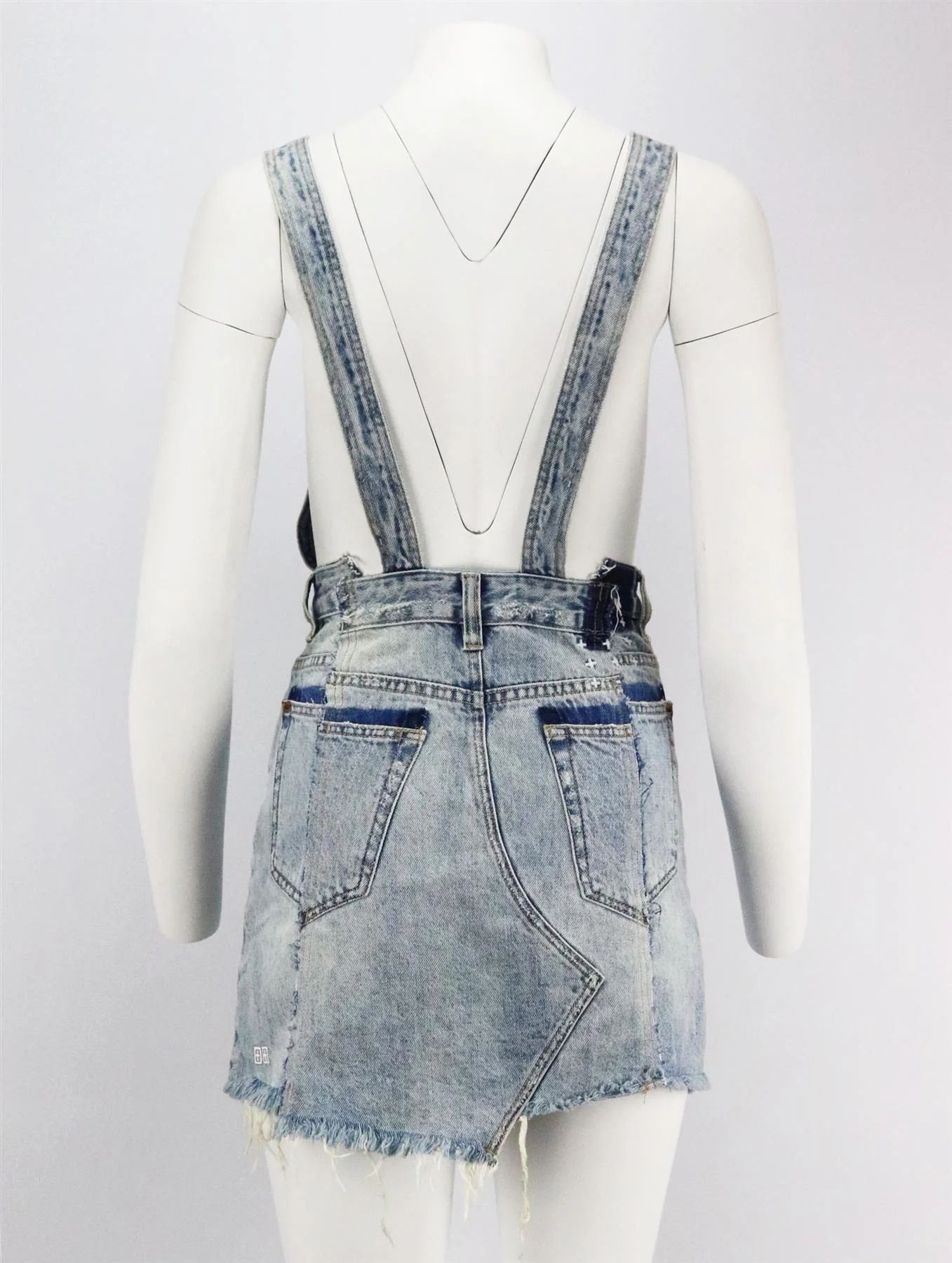 KSUBI DISTRESSED DENIM MINI DRESS SMALL - Image 4