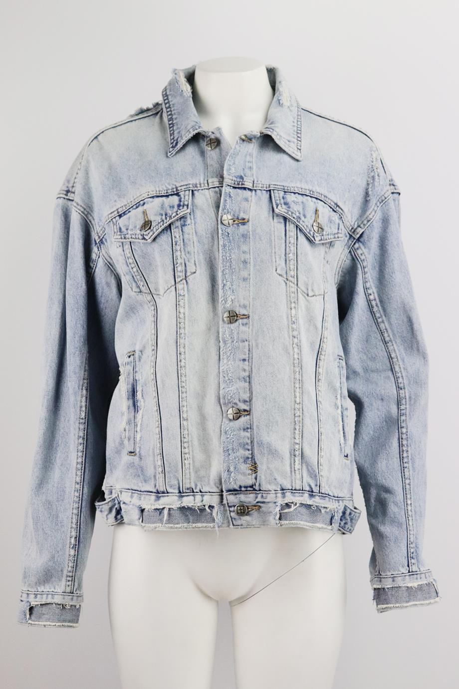 KSUBI OVERSIZED DISTRESSED DENIM JACKET MEDIUM - Image 2