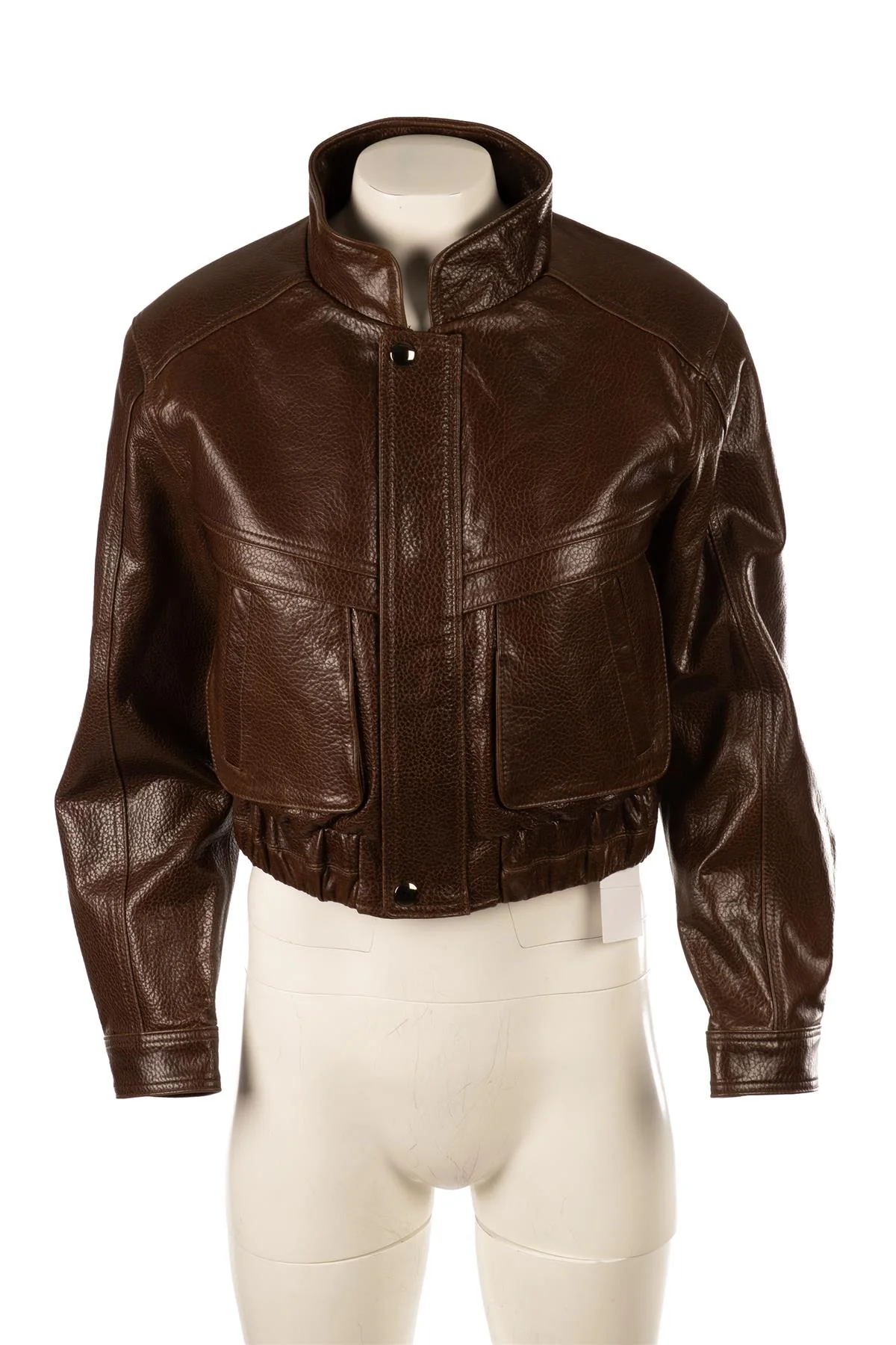 L.CUPPINI BROWN LEATHER JACKET SMALL - Image 2