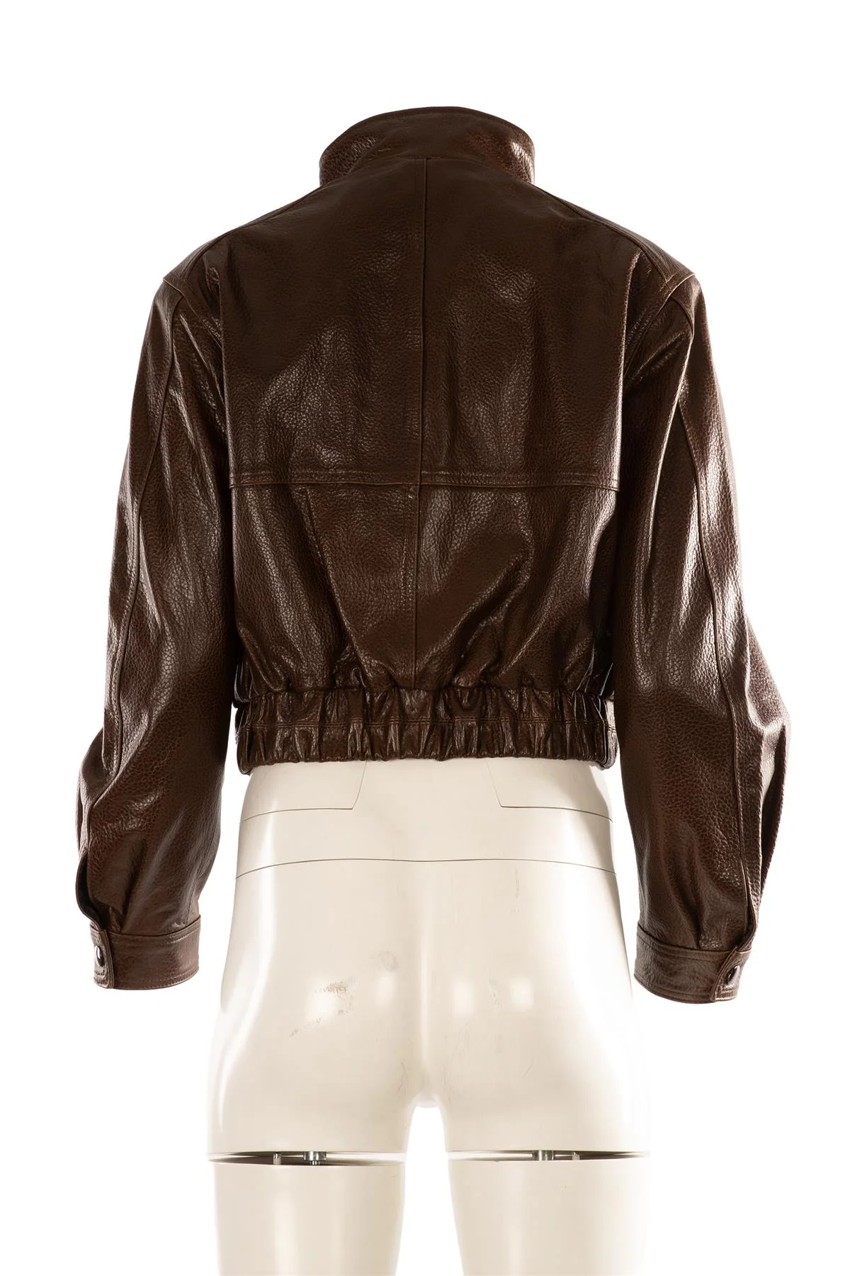 L.CUPPINI BROWN LEATHER JACKET SMALL - Image 4