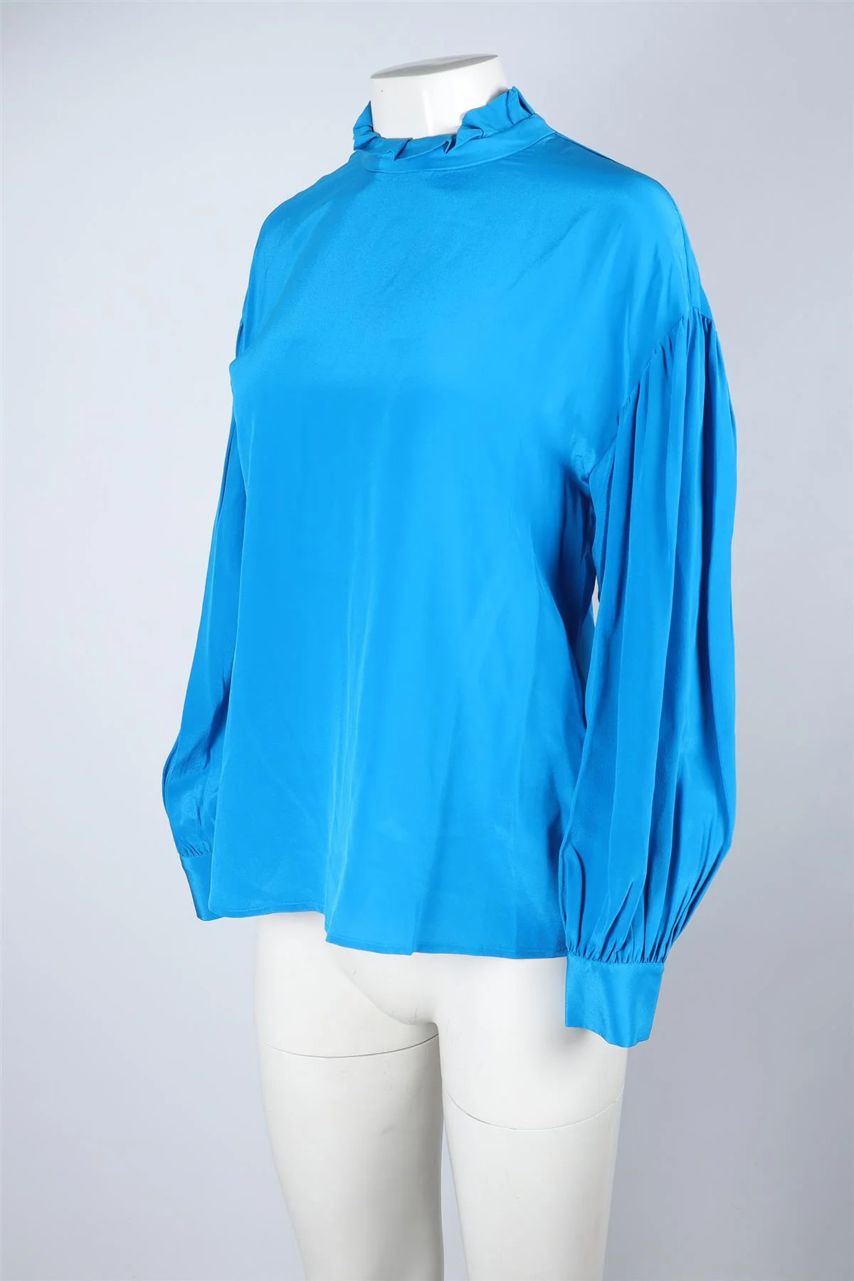 L.K. BENNETT BLUE SILK SHIRT UK 10 - Image 3