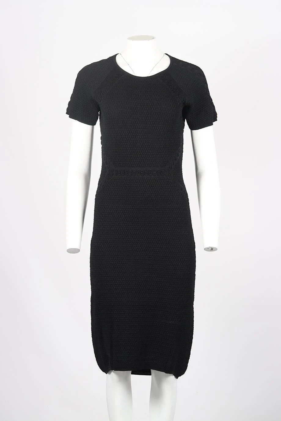 L.K. BENNETT STRETCH KNIT MIDI DRESS LARGE - Image 2