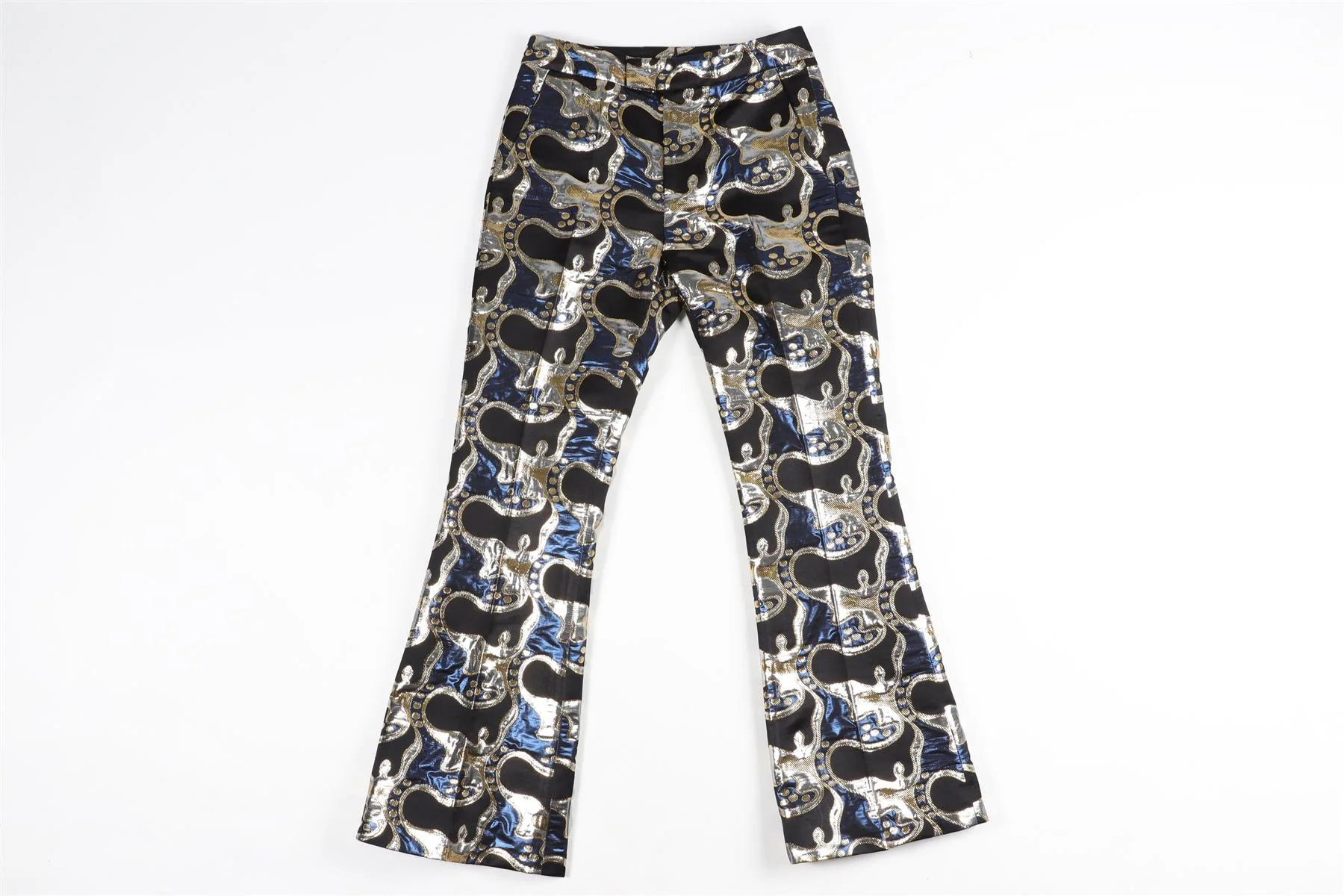 LA DOUBLEJ BLACK JACQUARD FLARED PANTS XSMALL - Image 2
