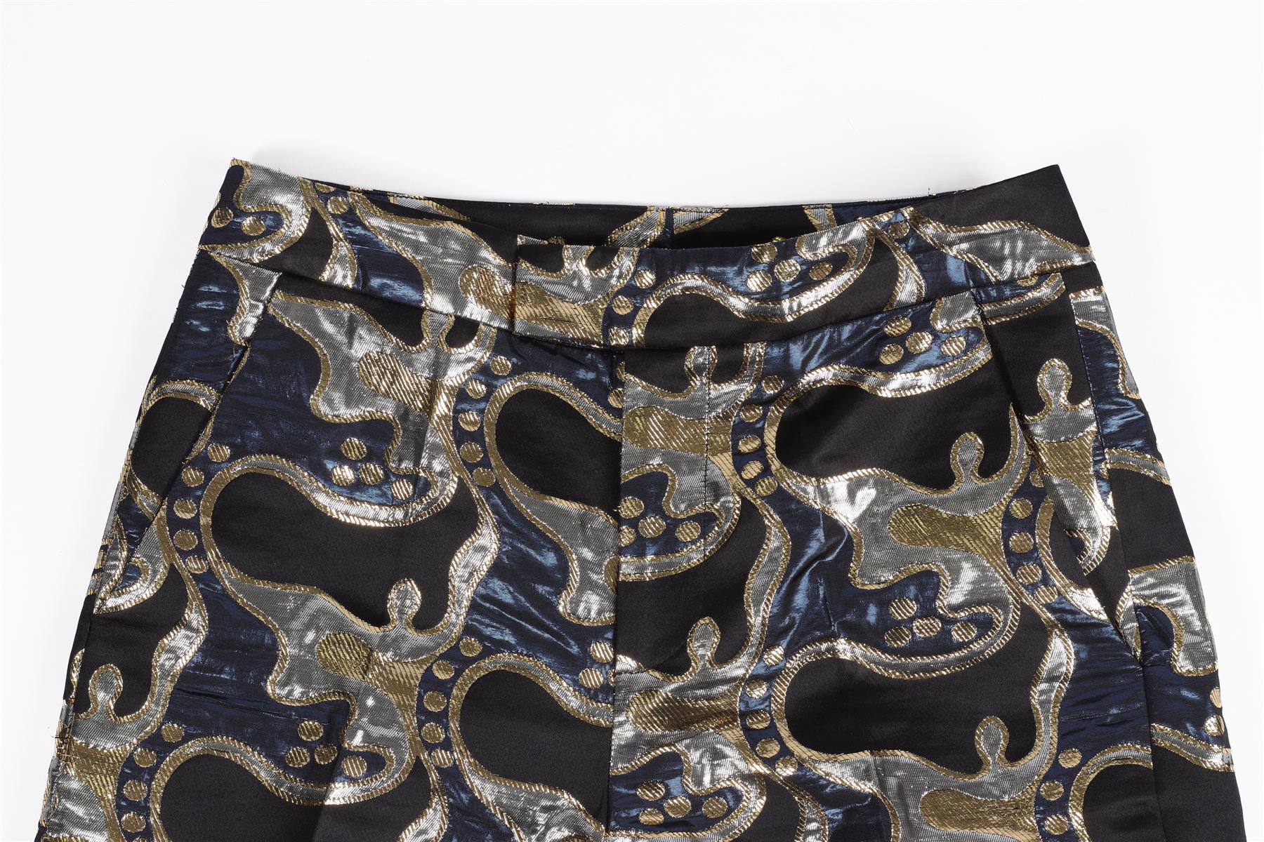 LA DOUBLEJ BLACK JACQUARD FLARED PANTS XSMALL - Image 3