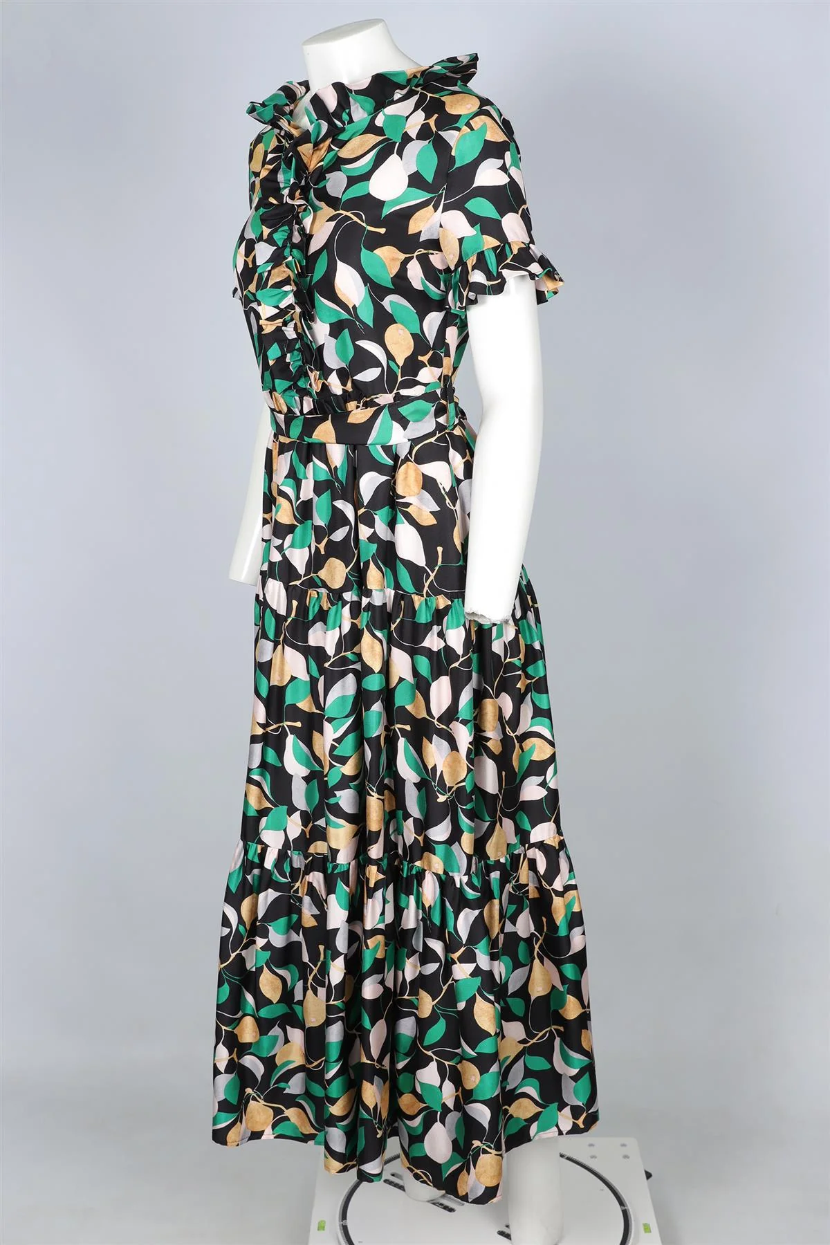 LA DOUBLEJ GREEN SILK MAXI DRESS XSMALL - Image 3