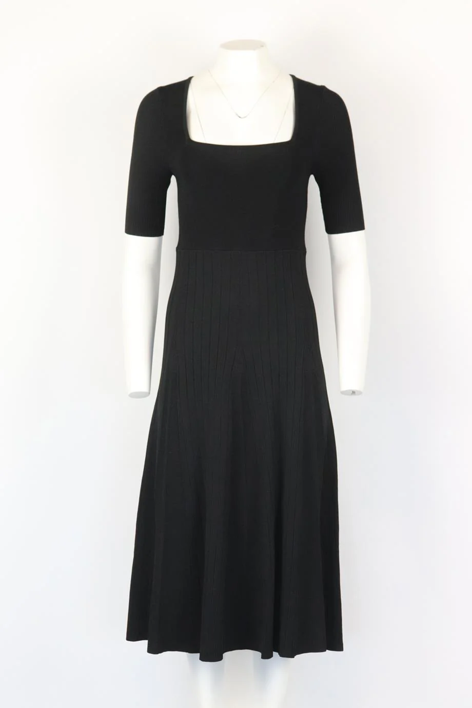 LA LIGNE RIBBED KNIT MIDI DRESS SMALL - Image 2