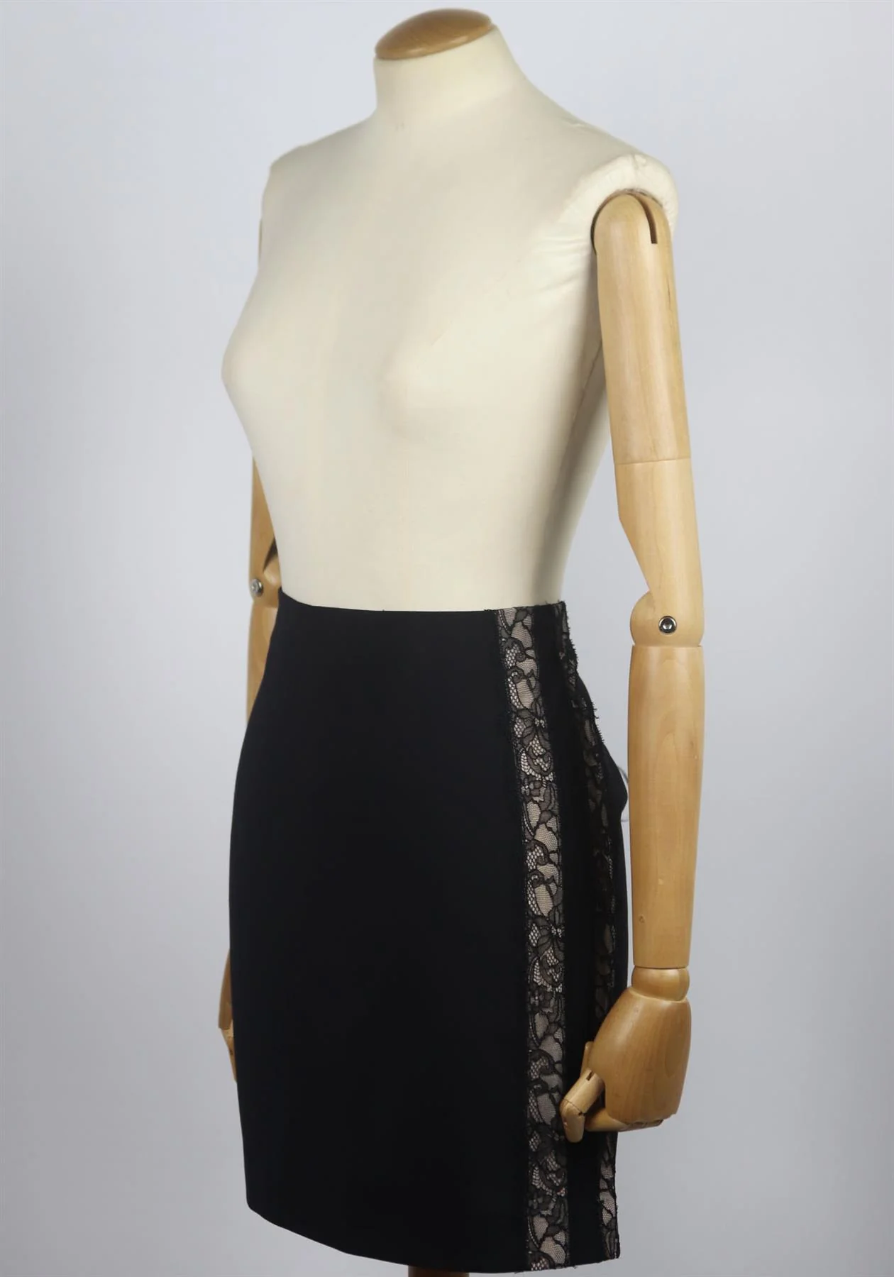 LA PERLA LACE TRIMMED CREPE MINI SKIRT IT 36 UK 4 - Image 3