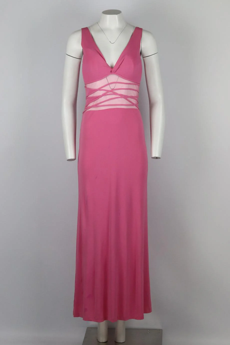 LA PERLA VINTAGE MESH PANELED JERSEY MAXI DRESS IT 44 UK 12 - Image 2