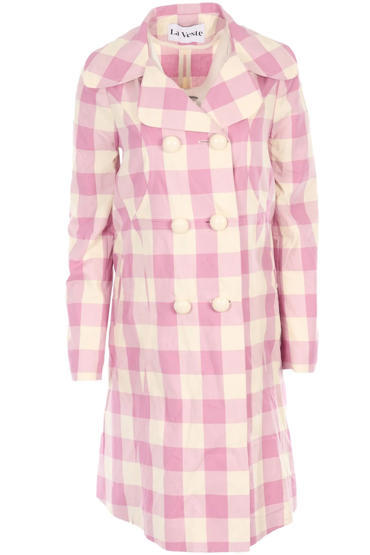LA VESTE PINK COTTON COAT MEDIUM