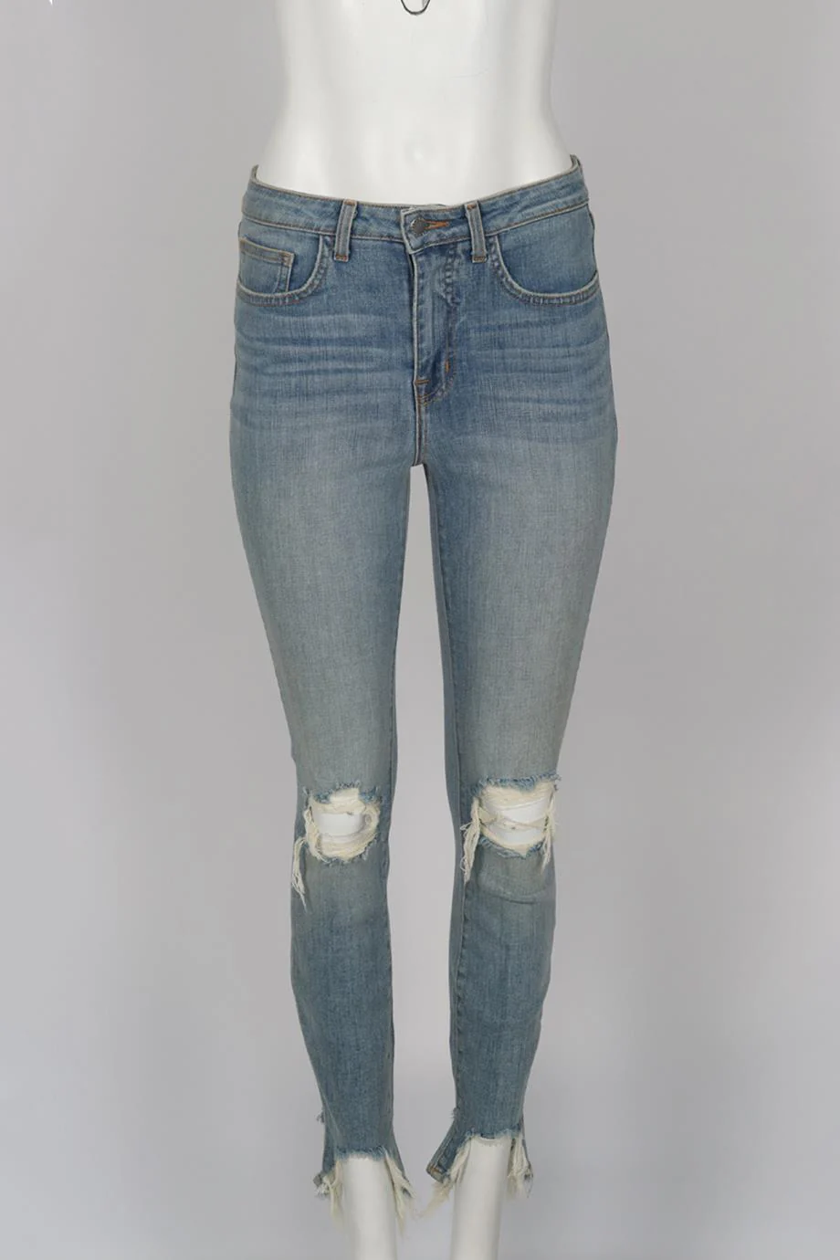 L'AGENCE DISTRESSED HIGH RISE SKINNY JEANS W26 UK 8 - Image 2