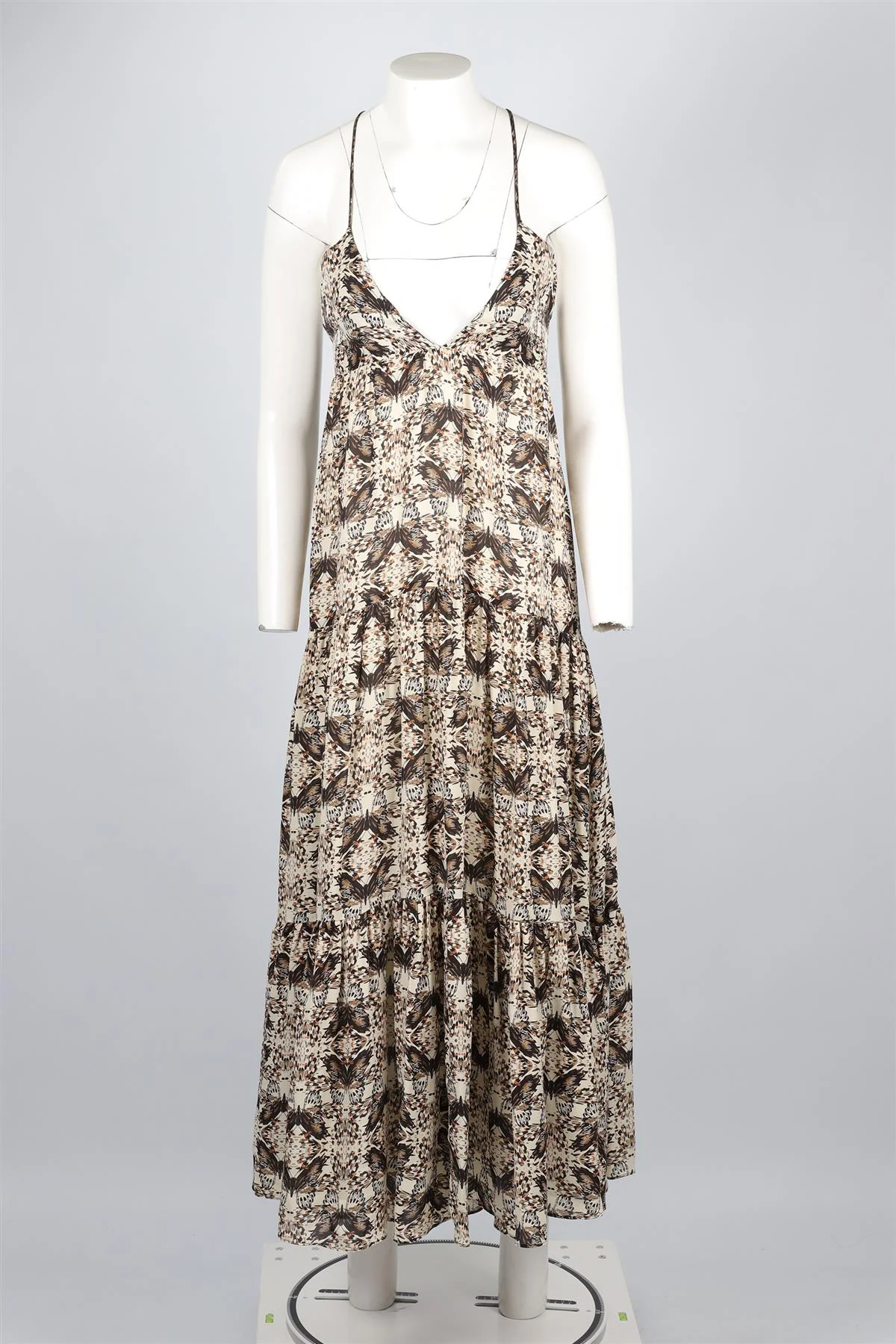 L'AGENCE NEUTRALS SILK MAXI DRESS SMALL - Image 2