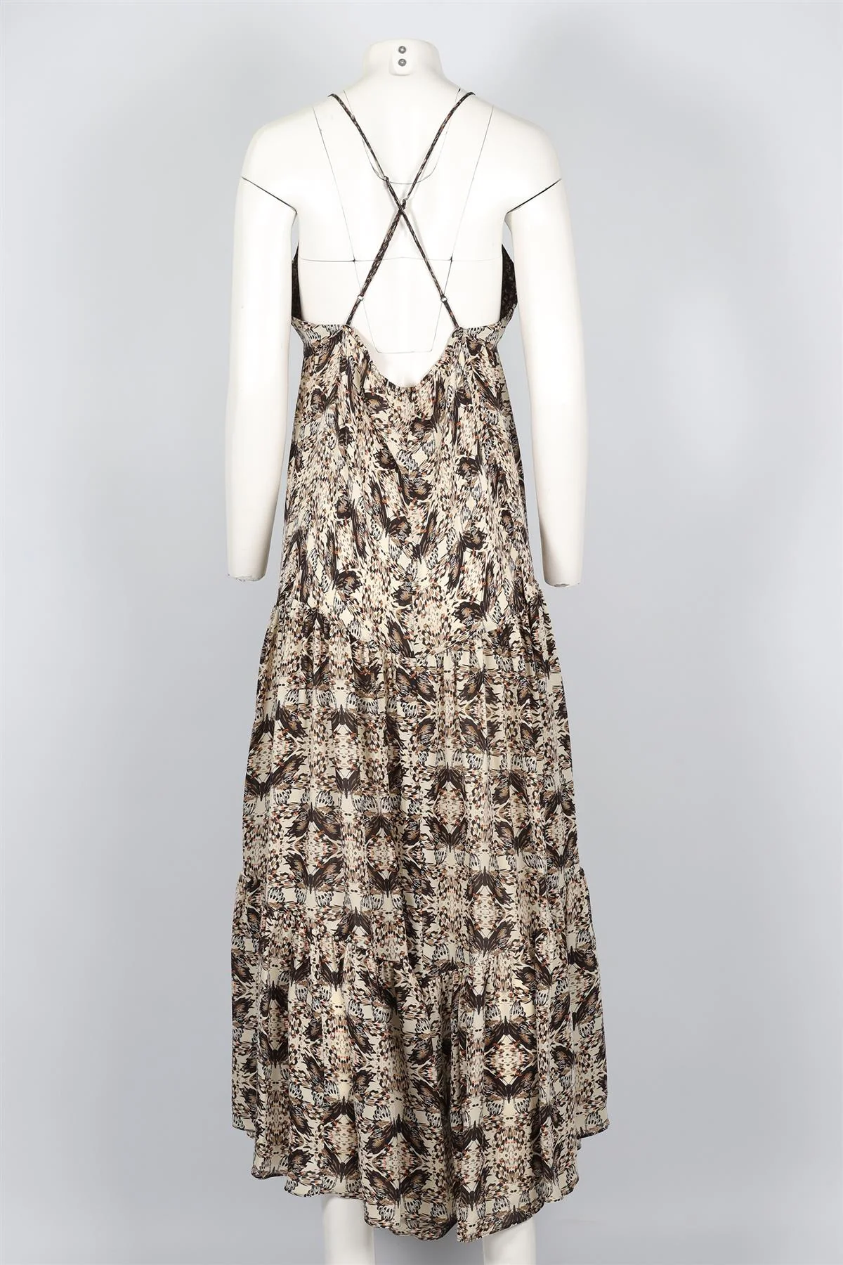 L'AGENCE NEUTRALS SILK MAXI DRESS SMALL - Image 4