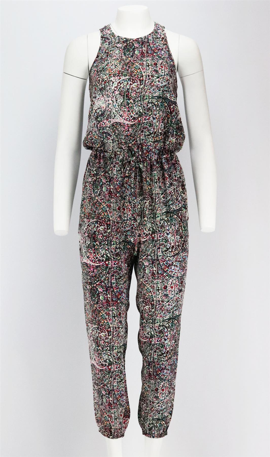 L'AGENCE PRINTED SILK JUMPSUIT XSMALL - Image 2