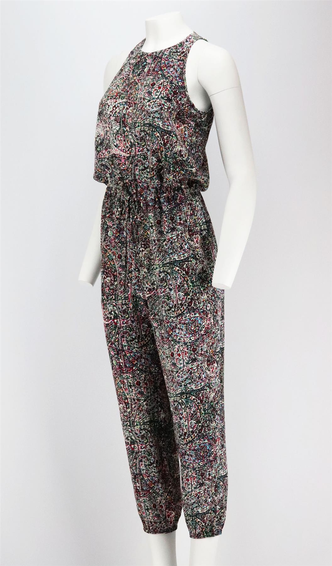 L'AGENCE PRINTED SILK JUMPSUIT XSMALL - Image 3