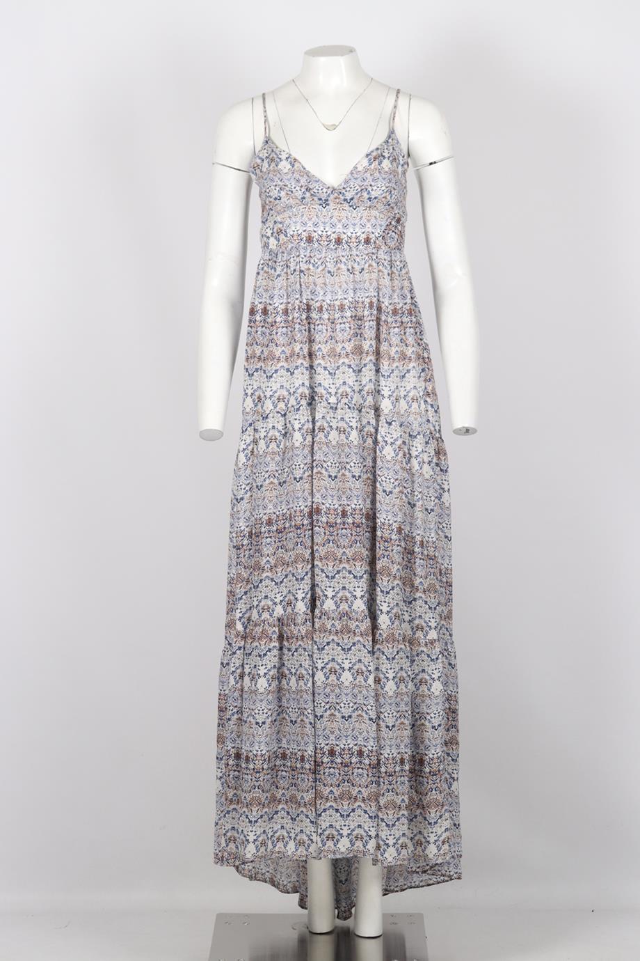 L'AGENCE PRINTED SILK MAXI DRESS US 0 UK 4 - Image 2