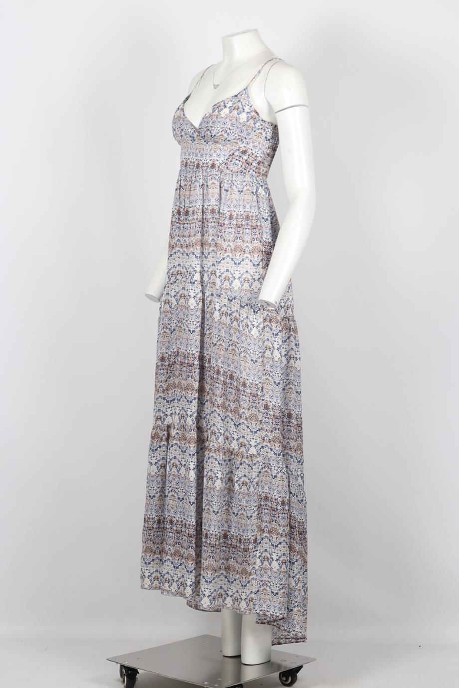 L'AGENCE PRINTED SILK MAXI DRESS US 0 UK 4 - Image 3