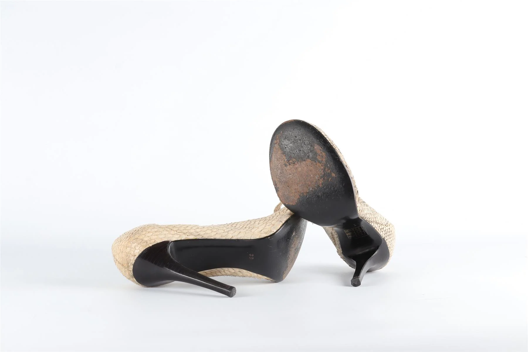 LANVIN BEIGE PYTHON PUMPS EU 39 UK 6 - Image 6