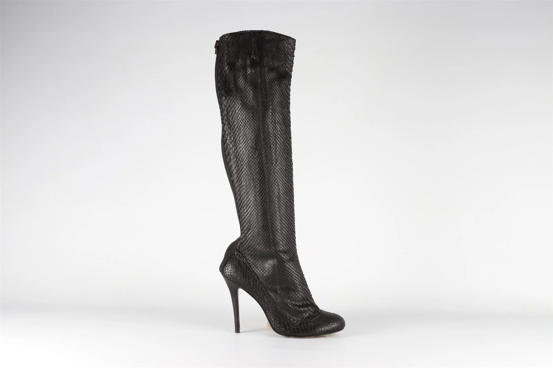 LANVIN BLACK 2003 PYTHON KNEE HIGH BOOTS EU 40 UK 7 US 10 - Image 2