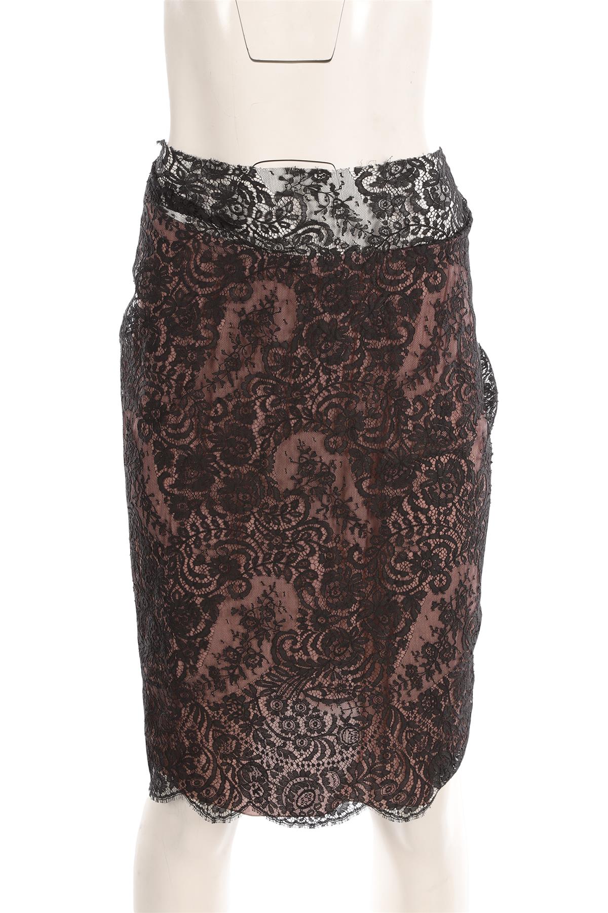 LANVIN BLACK LACE MINI SKIRT FR 40 UK 12 - Image 2