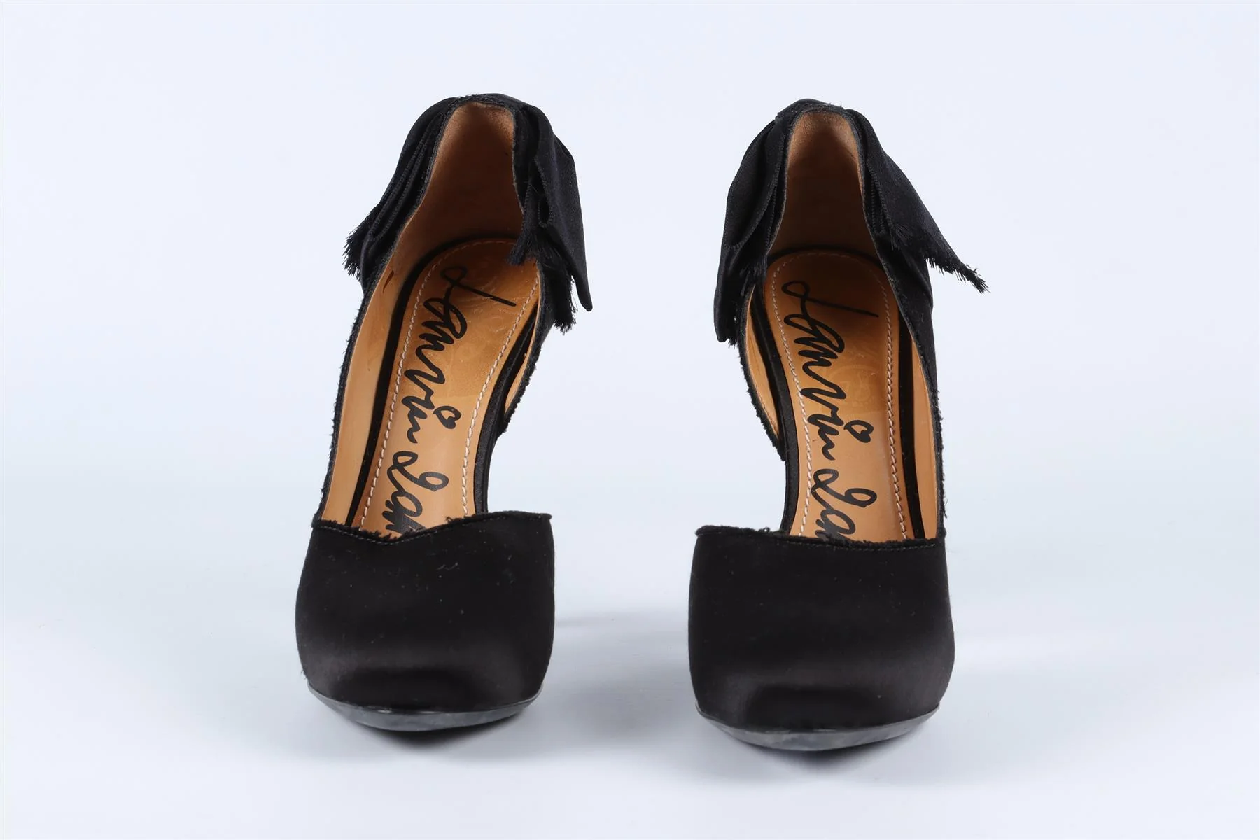 LANVIN BLACK SATIN PUMPS EU 38 UK 5 US 8 - Image 3