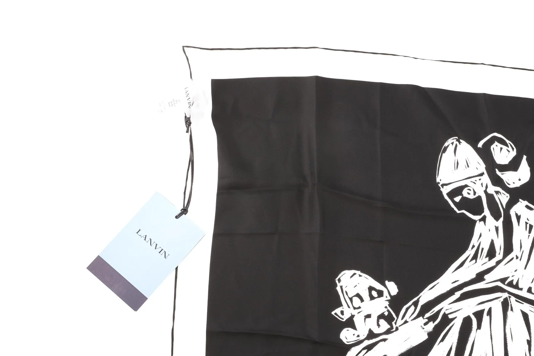 LANVIN BLACK SILK SCARF ONE SIZE - Image 5